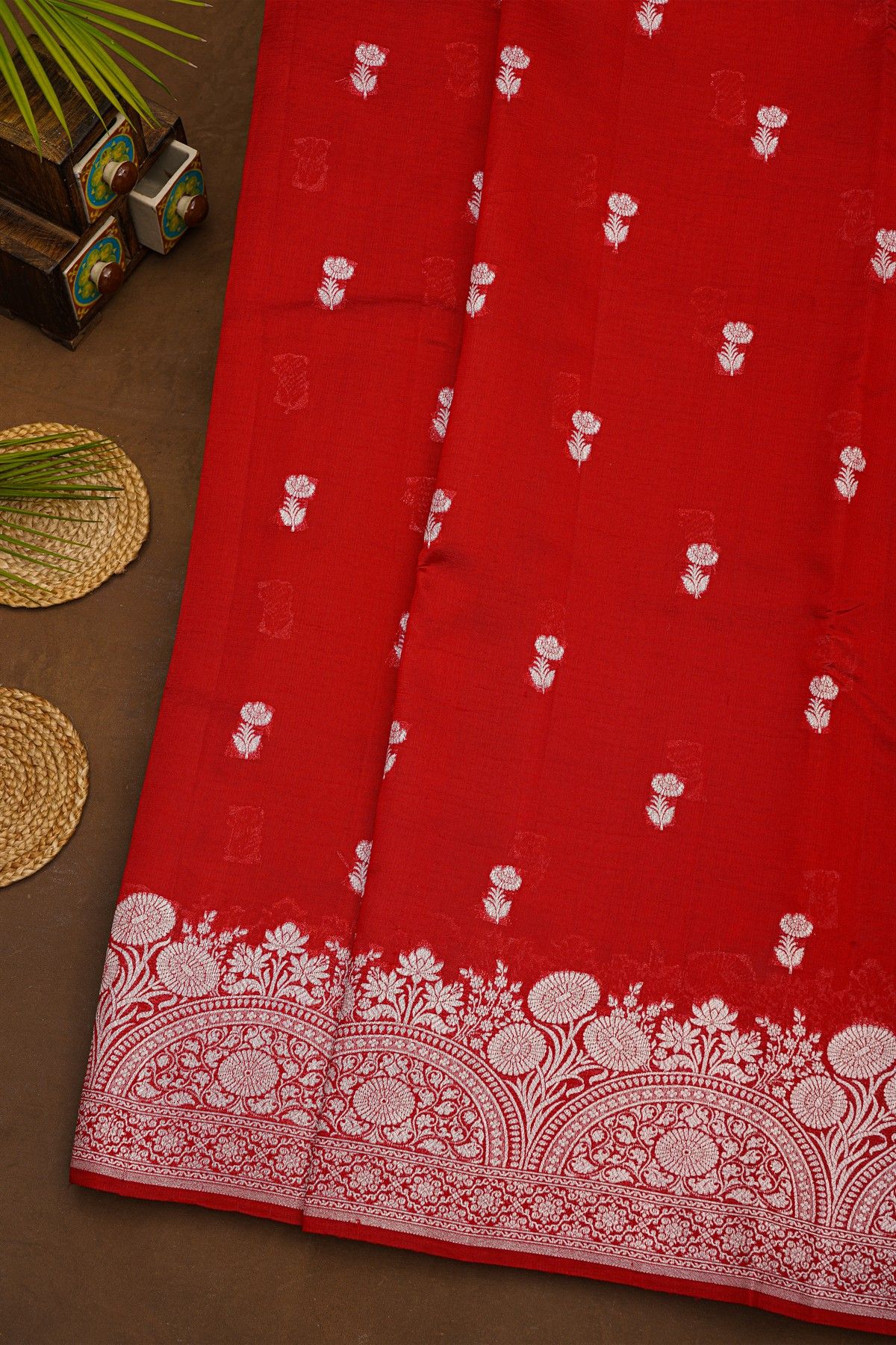 Fancy Matka Silk Red Saree