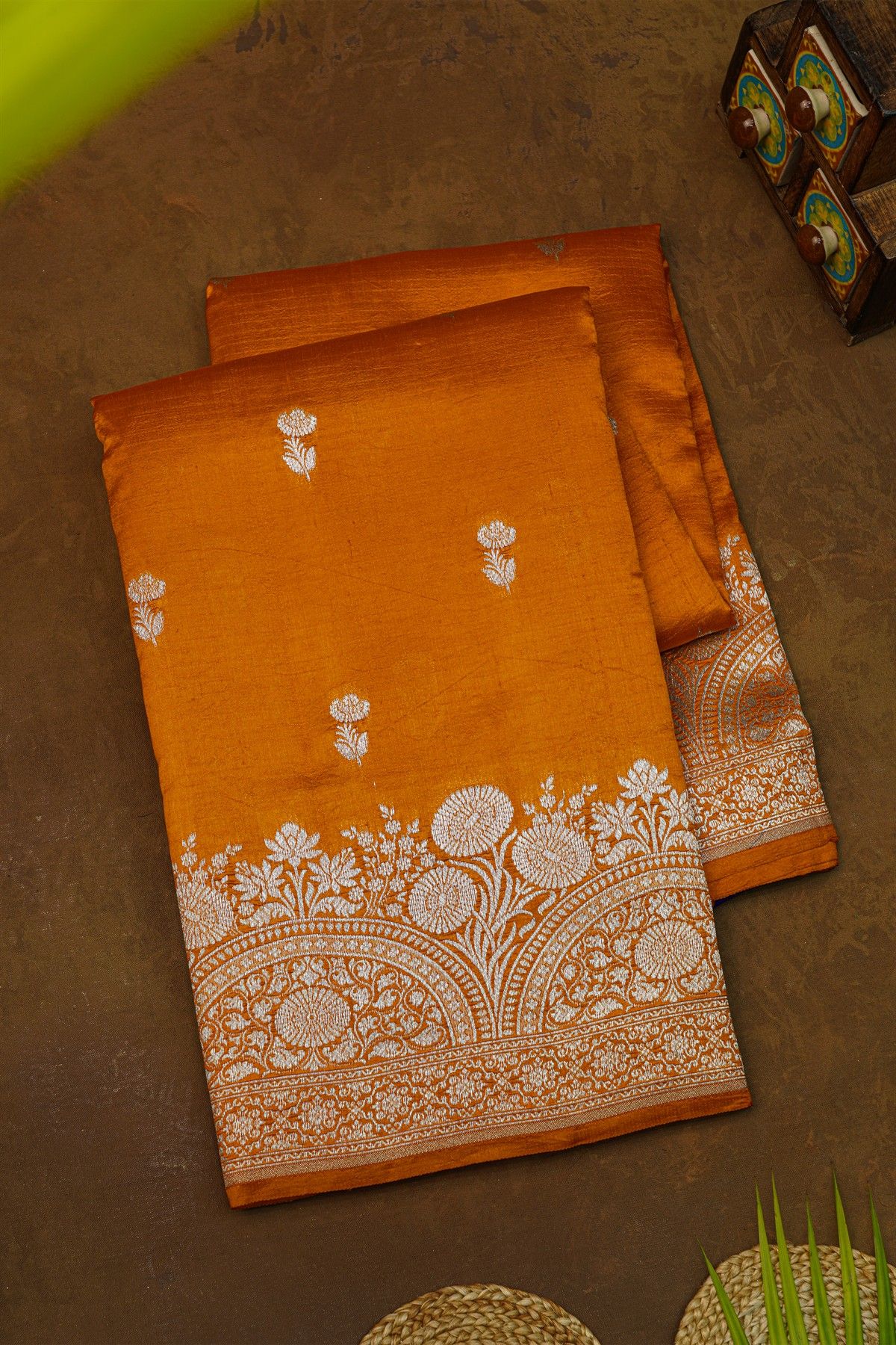 Fancy Matka Silk Orange Saree