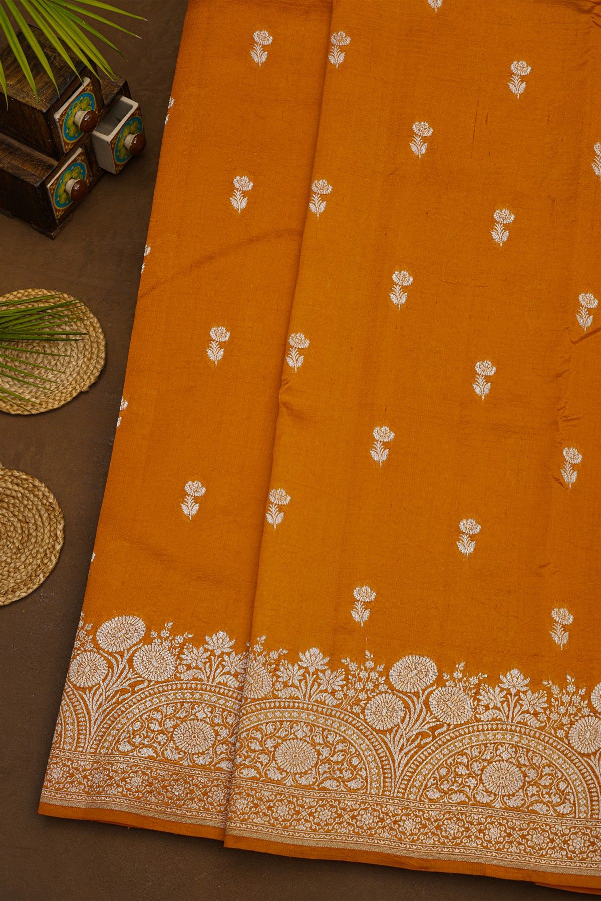 Fancy Matka Silk Orange Saree