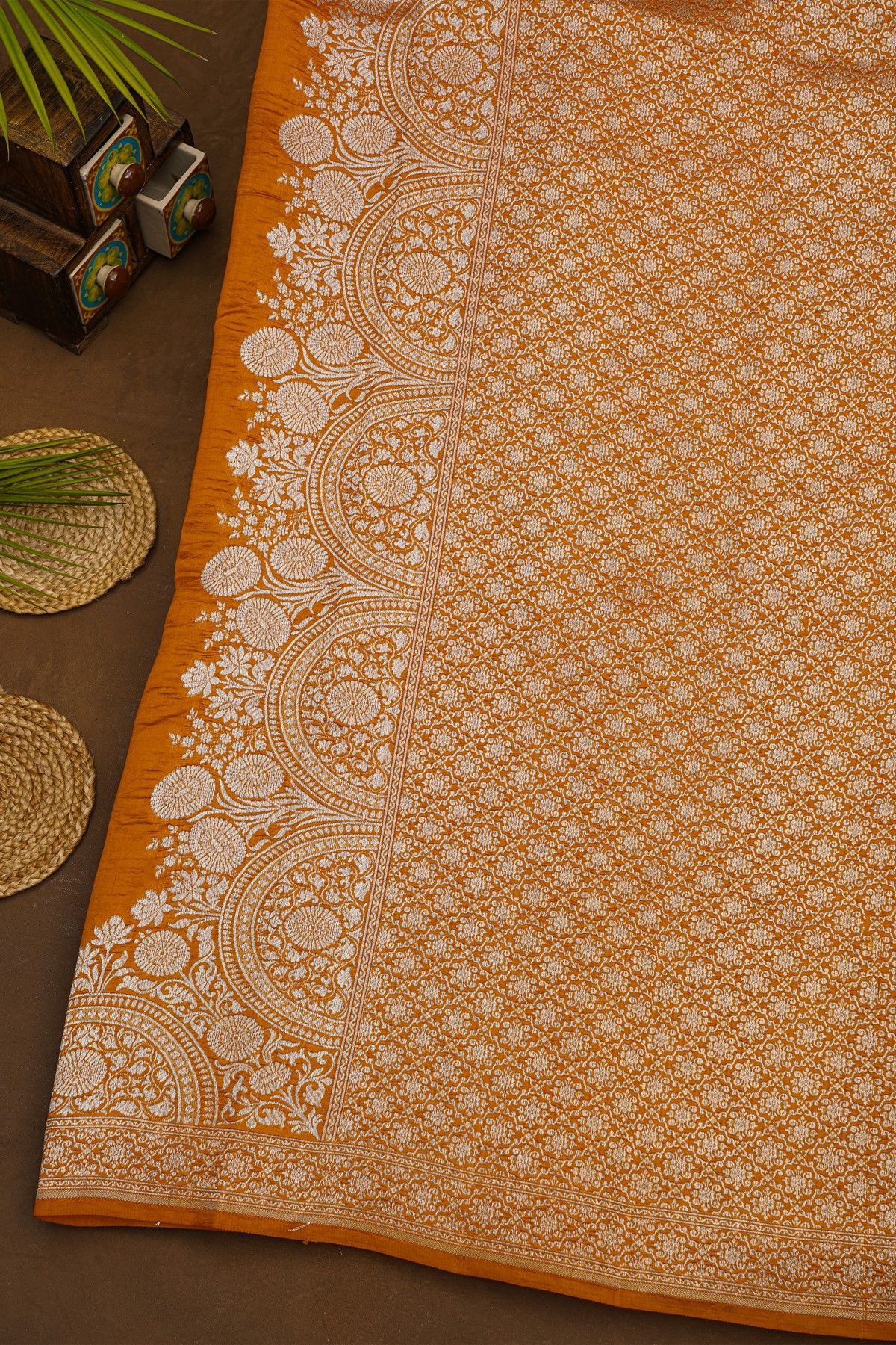 Fancy Matka Silk Orange Saree