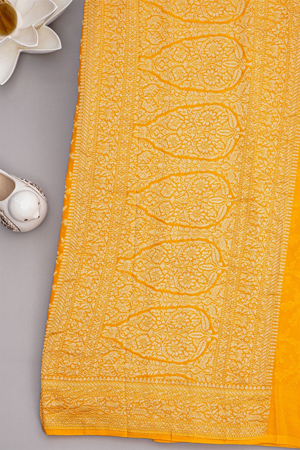 Banarasi Georgette Mustard Saree