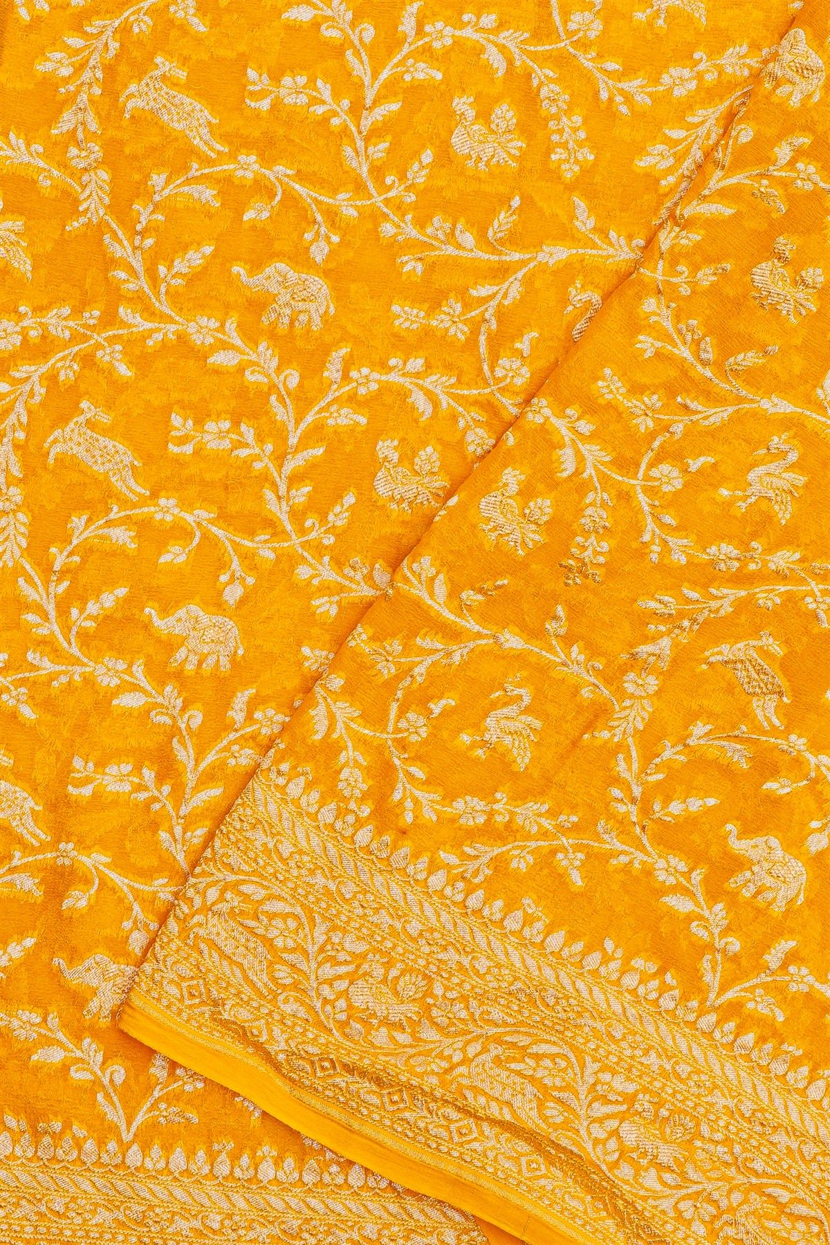 Banarasi Georgette Mustard Saree