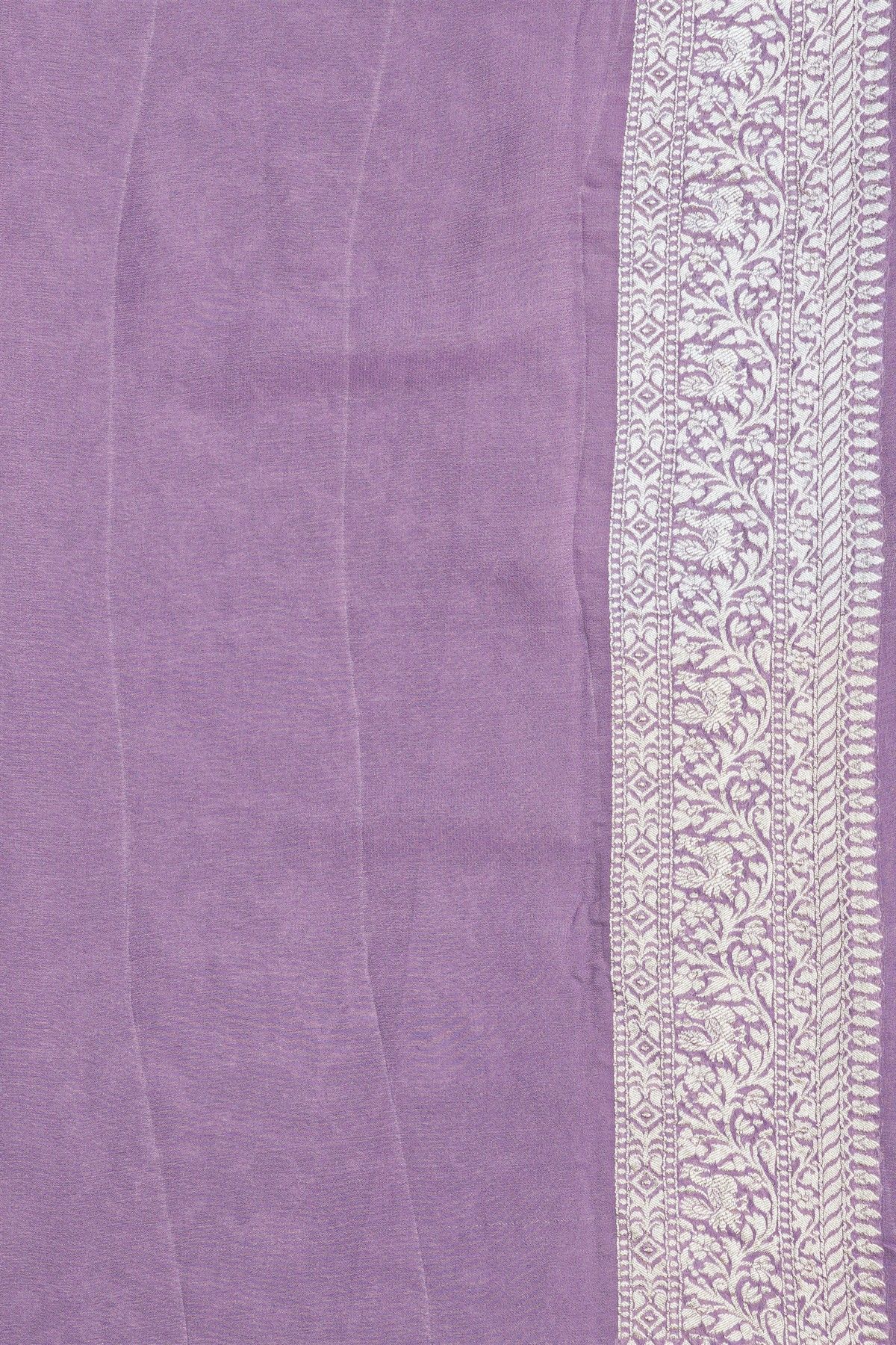 Banarasi Kaddi Georgette Lavender Saree With All Over Floral Jaal Body Saree