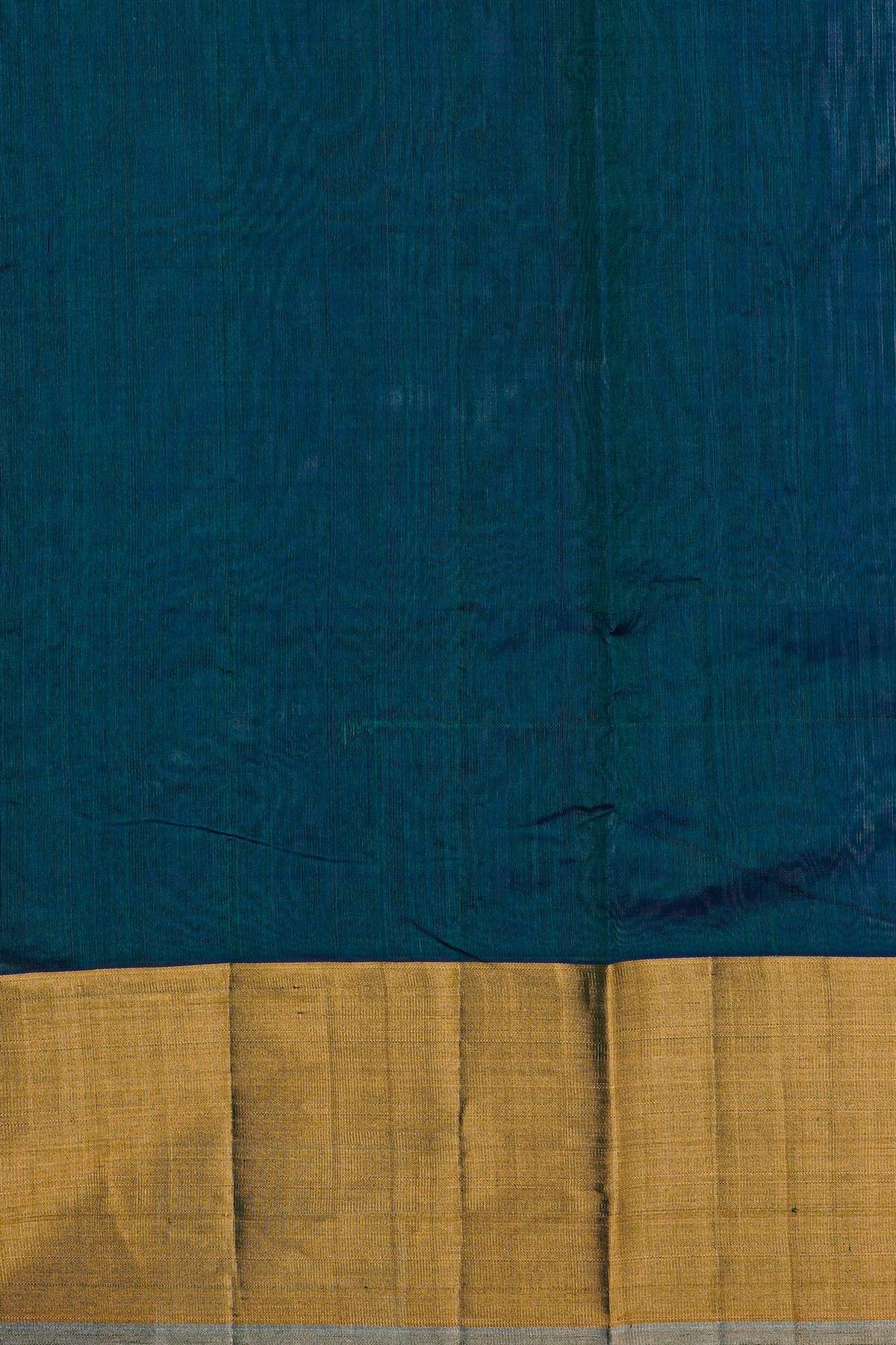 Chanderi Silk Teal Blue Saree All Over Jaal With Meenakari