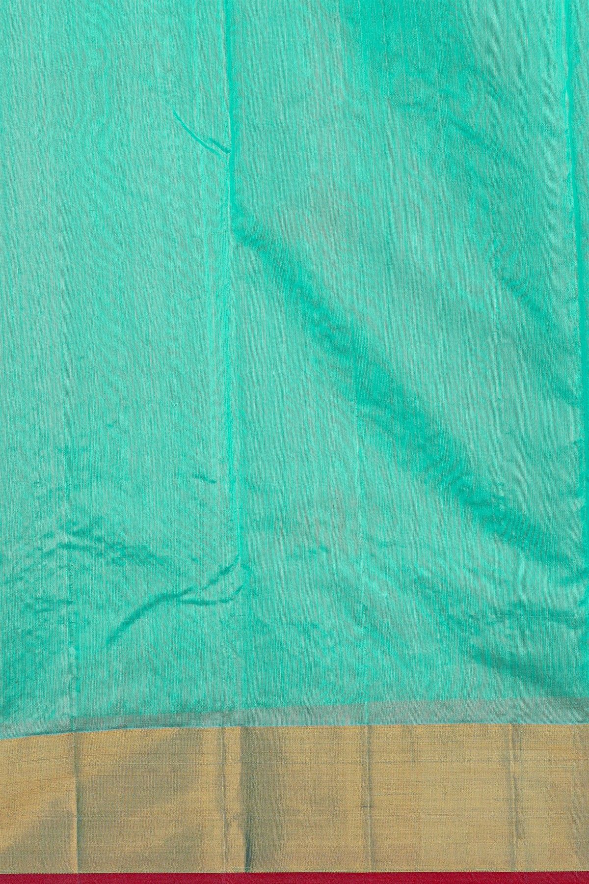 Chanderi Silk Sky Blue Saree With Florals And Animals Kaddi Border