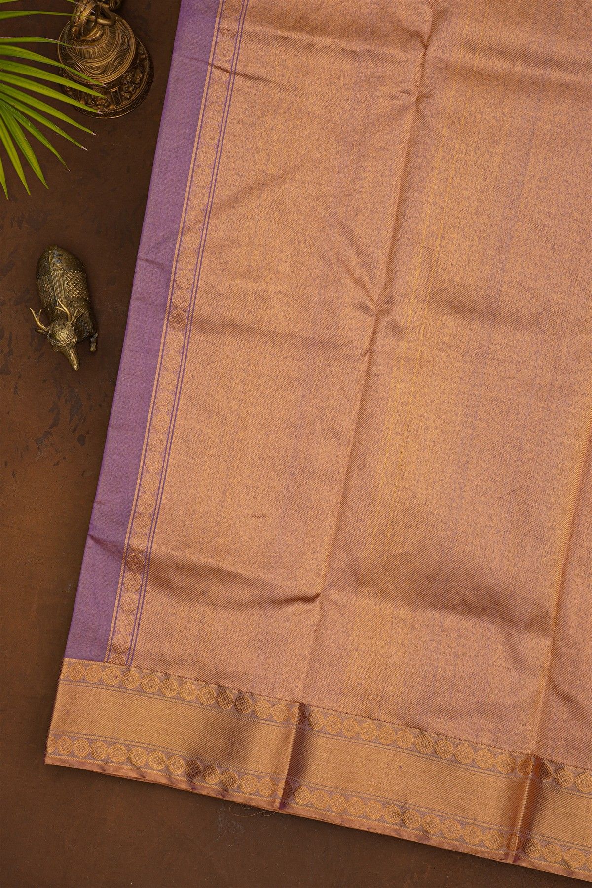 Chanderi Silk Lavender Saree With Meenakari Zari Buttis