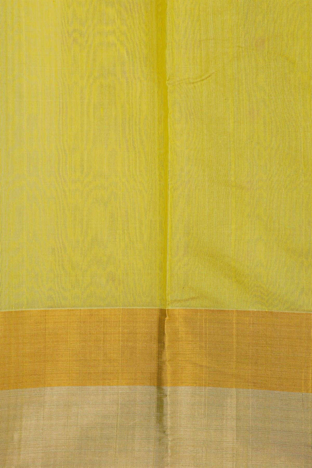 Chanderi Silk Yellow Saree With Meenakari Zari Buttis Kaddi Border