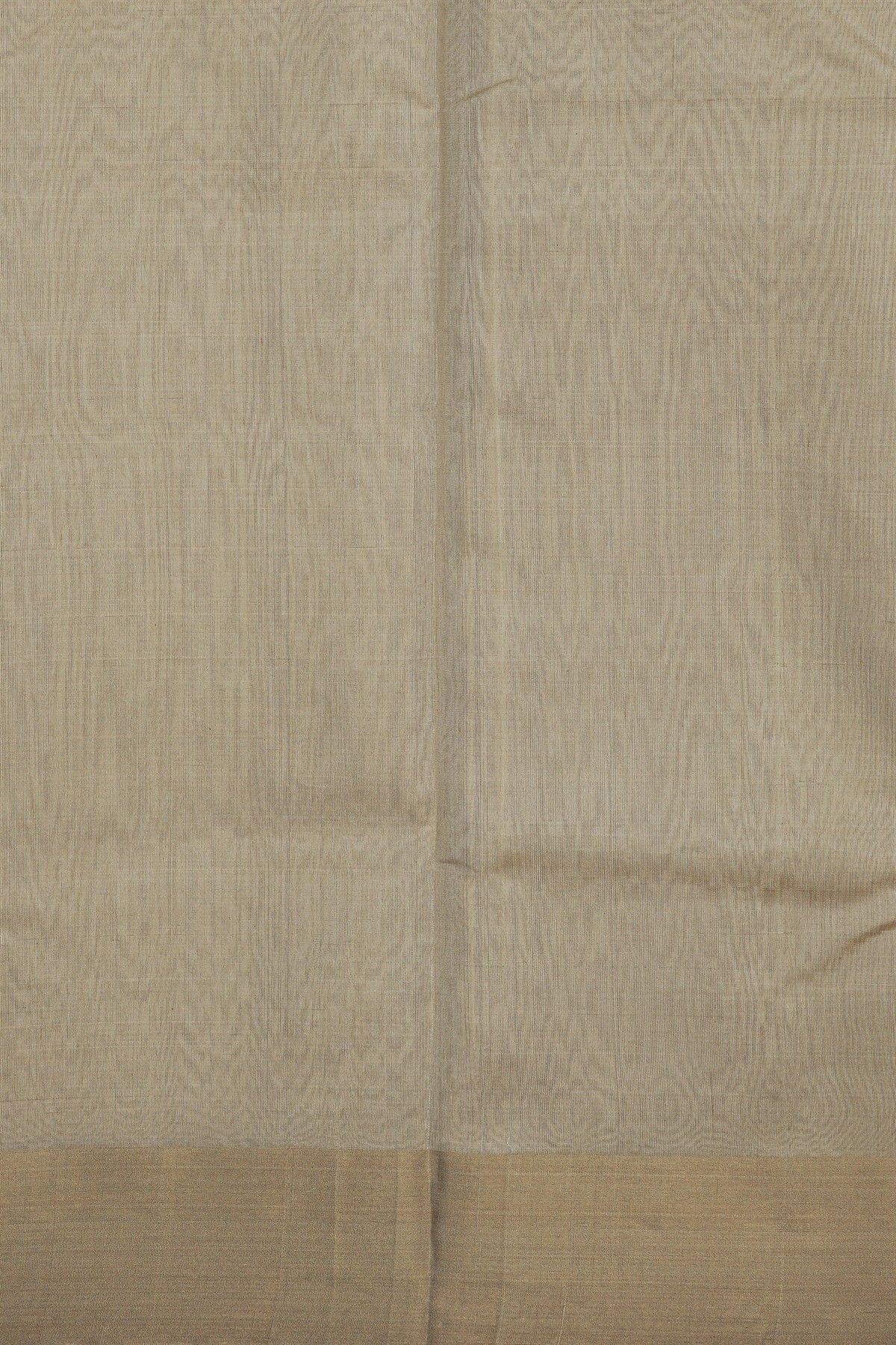 Chanderi Silk Silver Saree With Kaddi Border