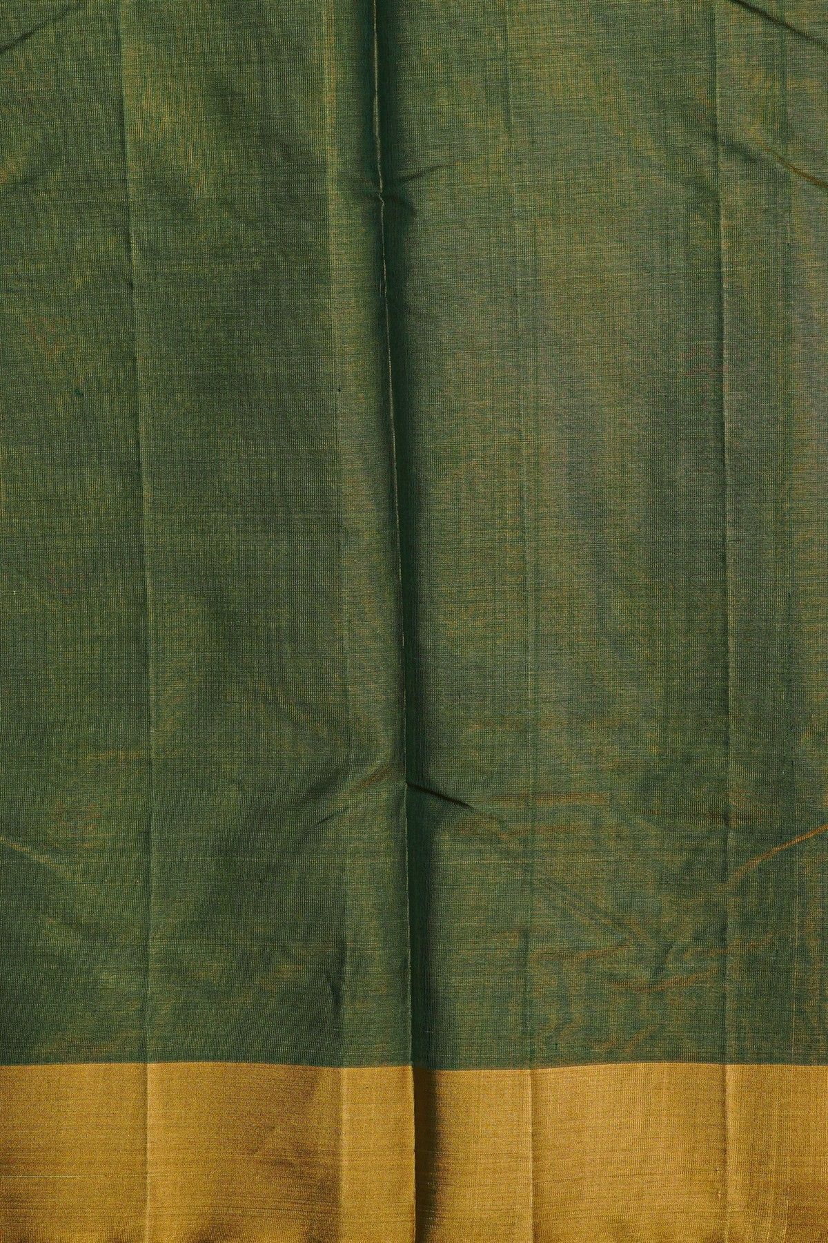 Chanderi Silk Bottle Green Saree With Meenakari Florals And Kaddi Border