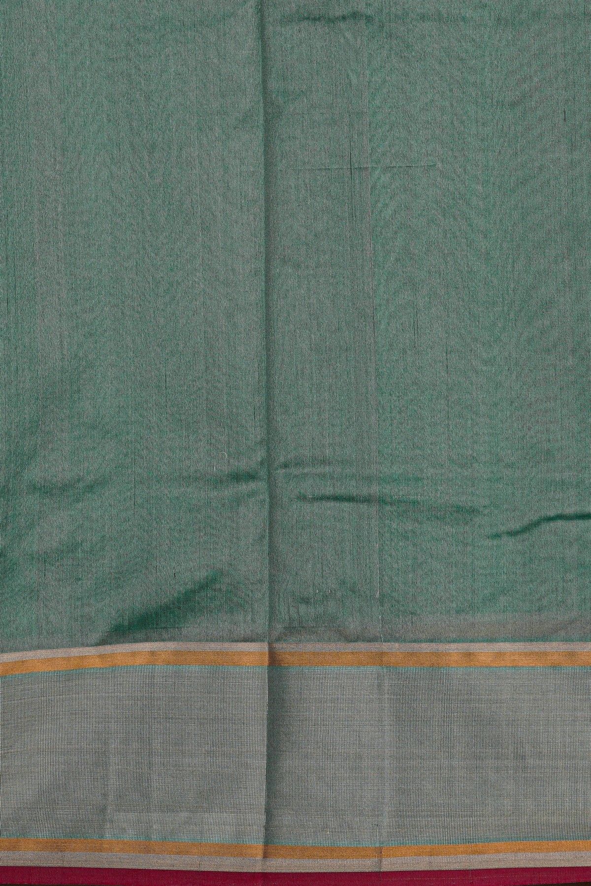 Chanderi Silk Sea Blue Saree With Meenakari Floral Buttis