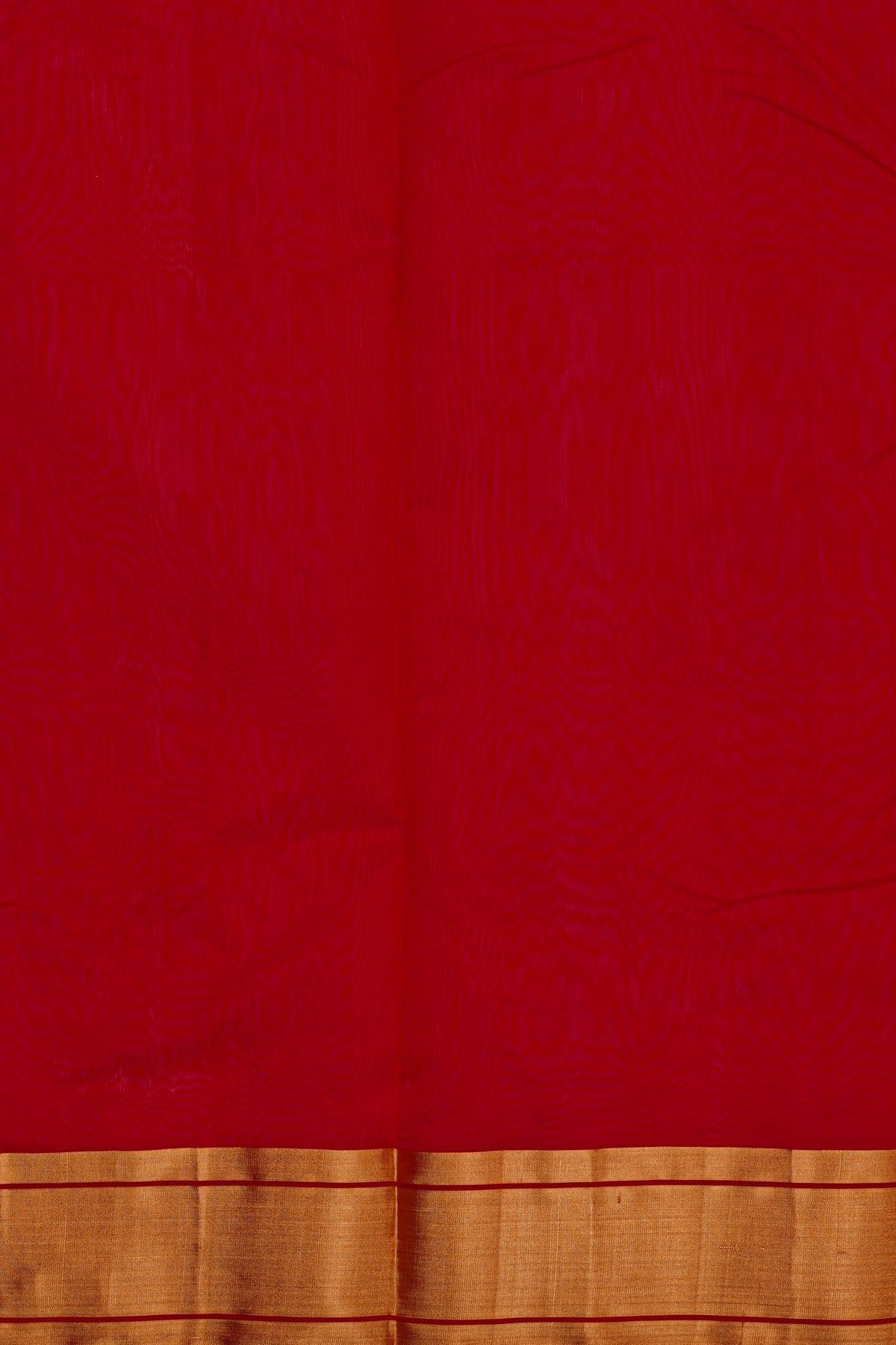 Chanderi Silk Red Saree With Crane Buttis And Kaddi Border