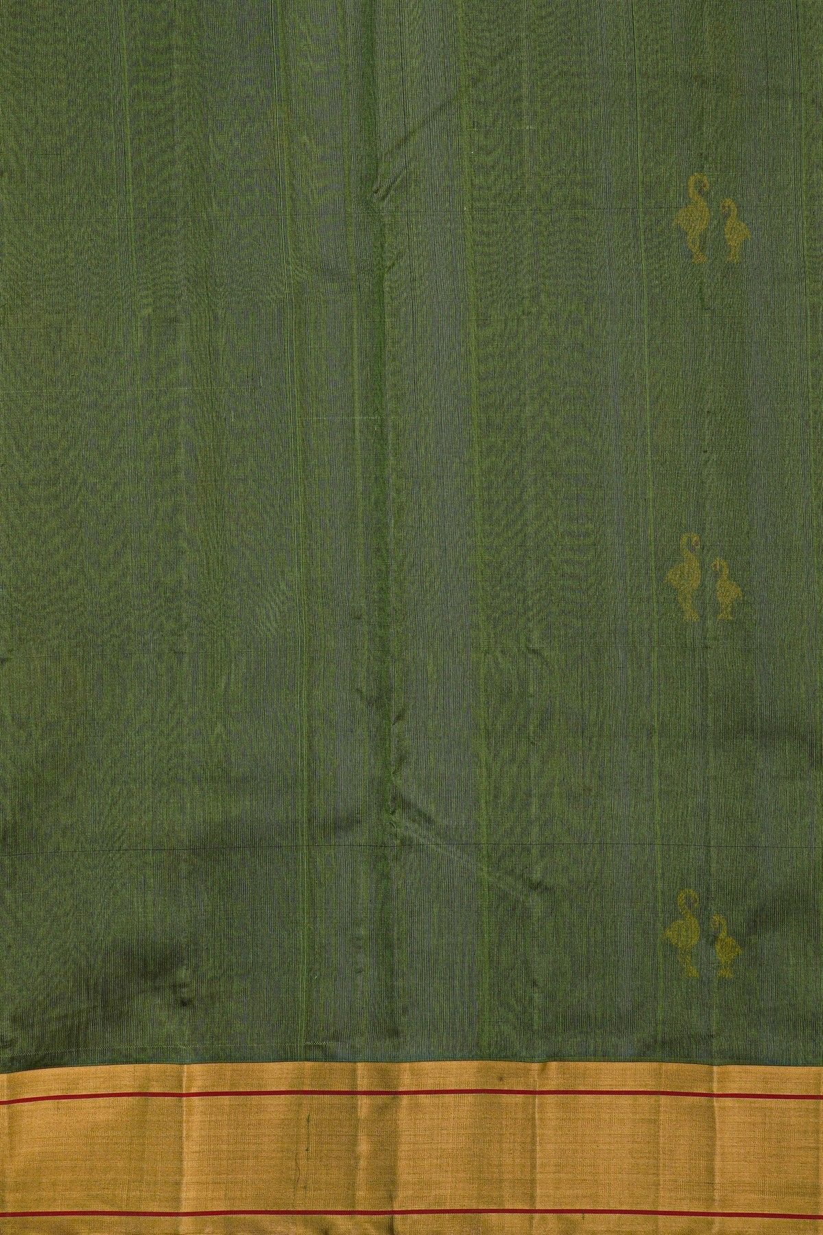 Chanderi Silk Dual Colour Saree With Crane Buttis And Kaddi Border