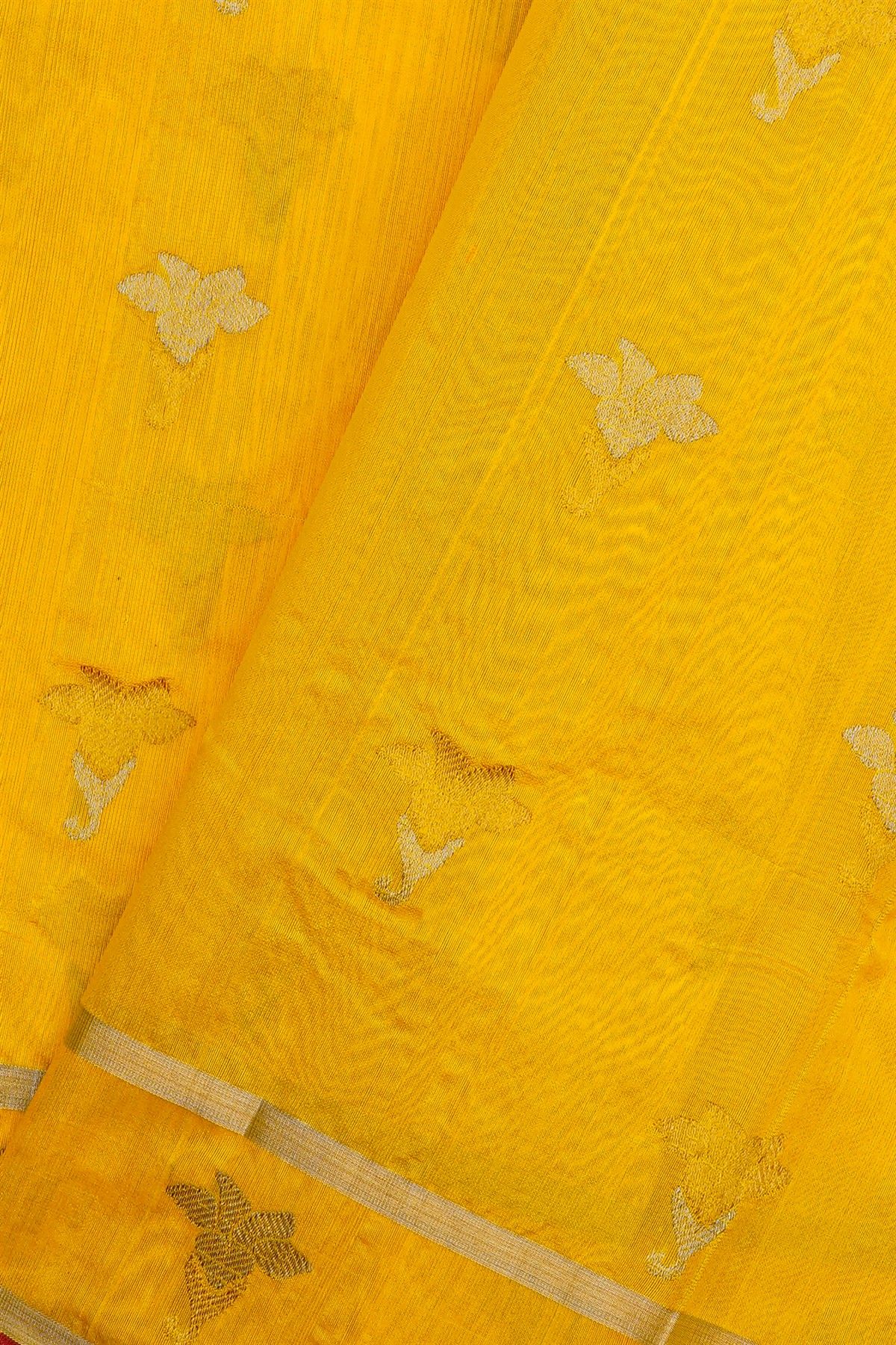 Chanderi Silk Yellow Saree