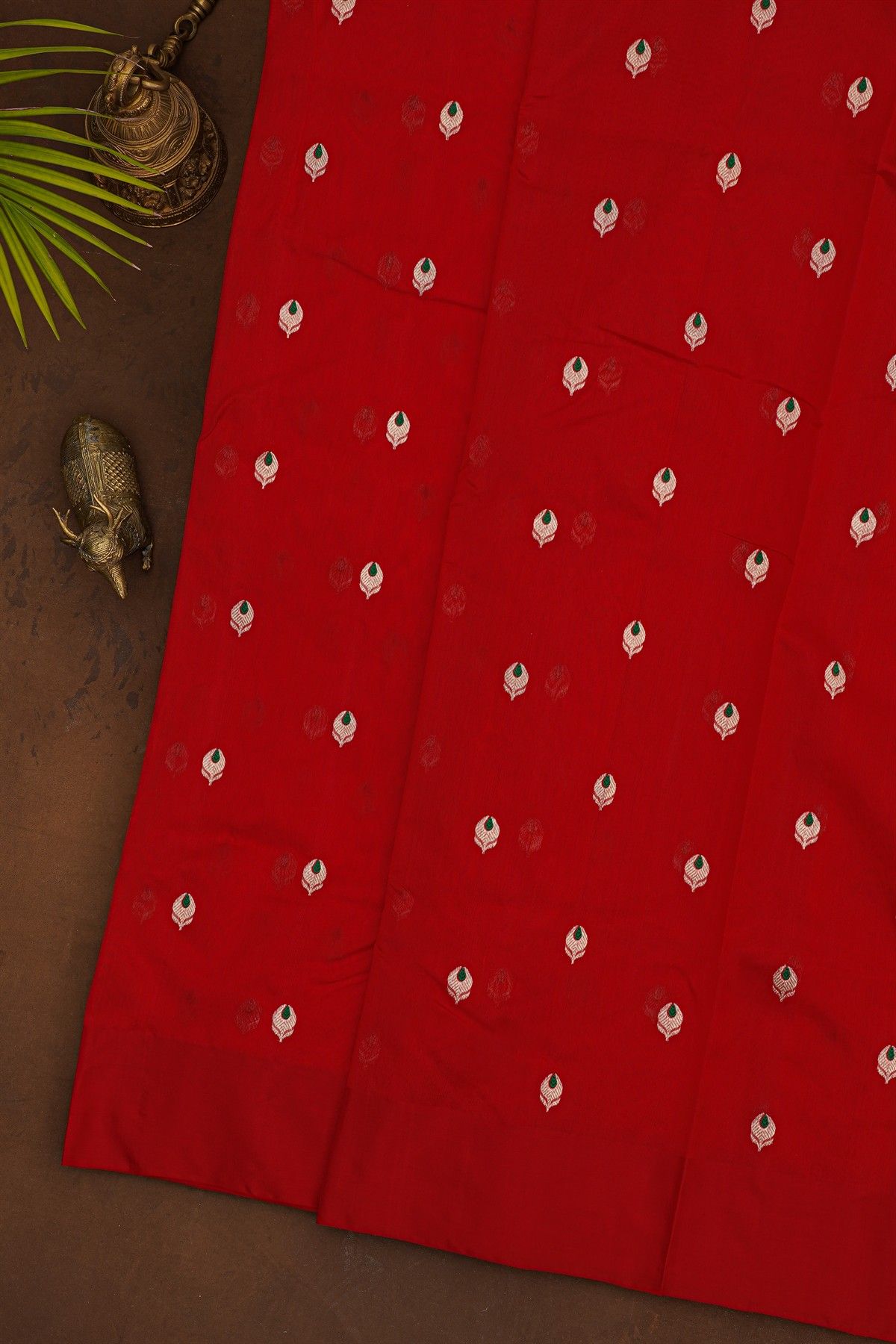 Chanderi Silk Red Saree