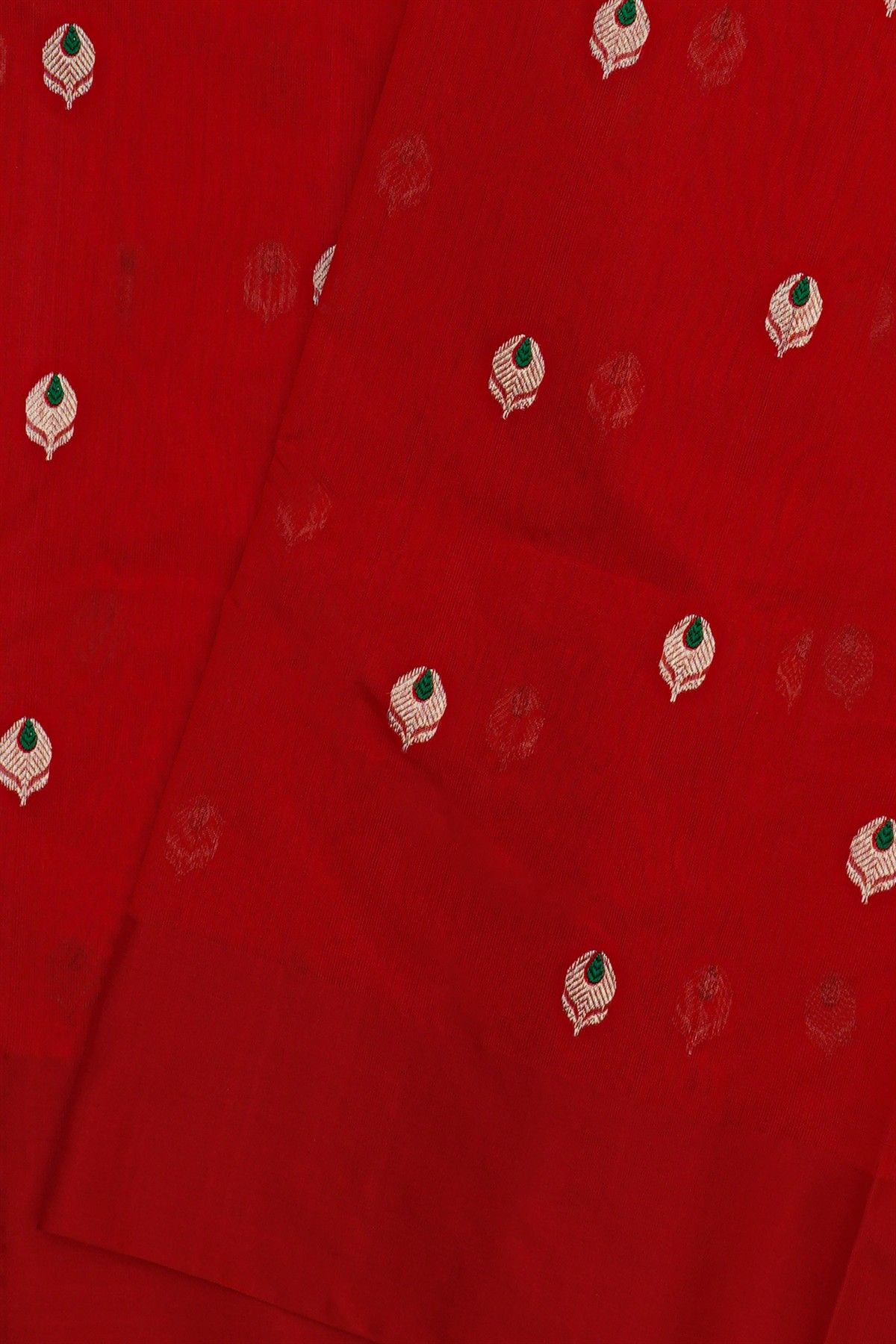 Chanderi Silk Red Saree