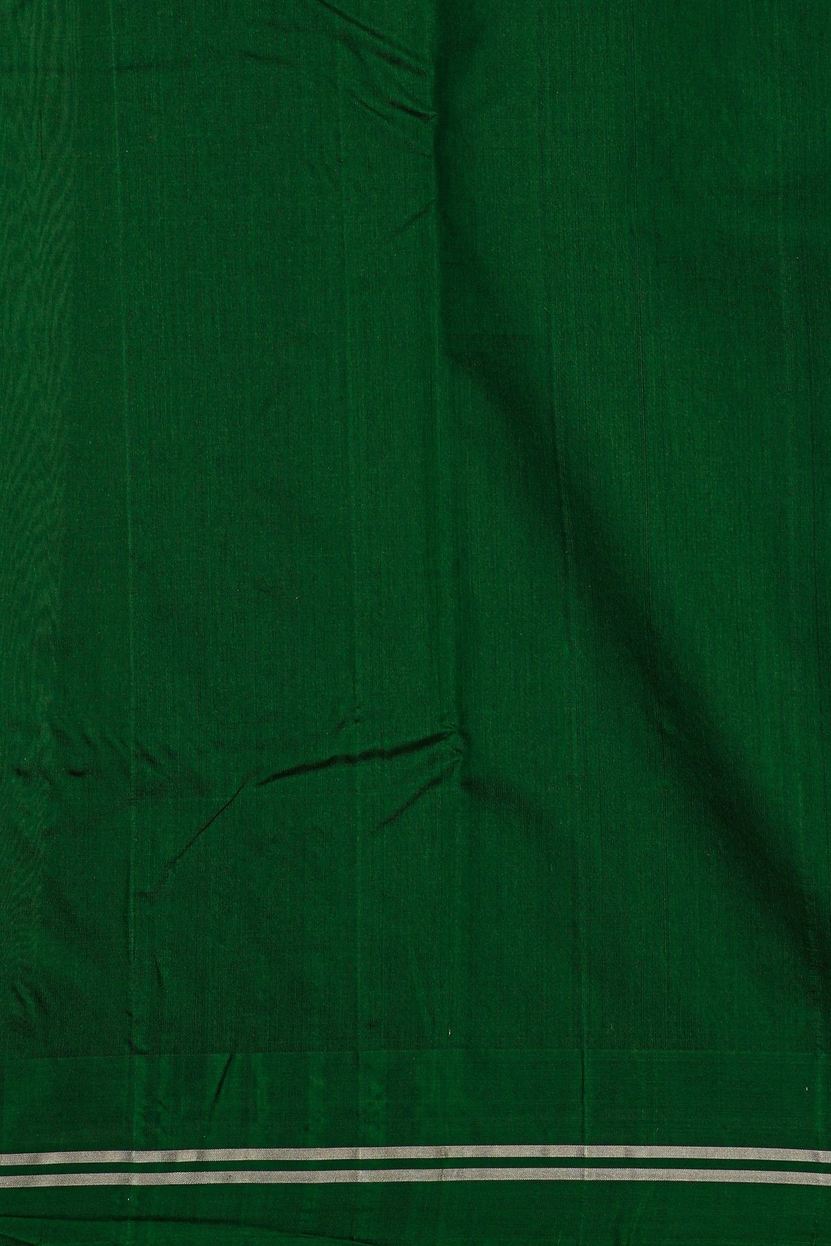 Chanderi Silk Bottle Green Saree