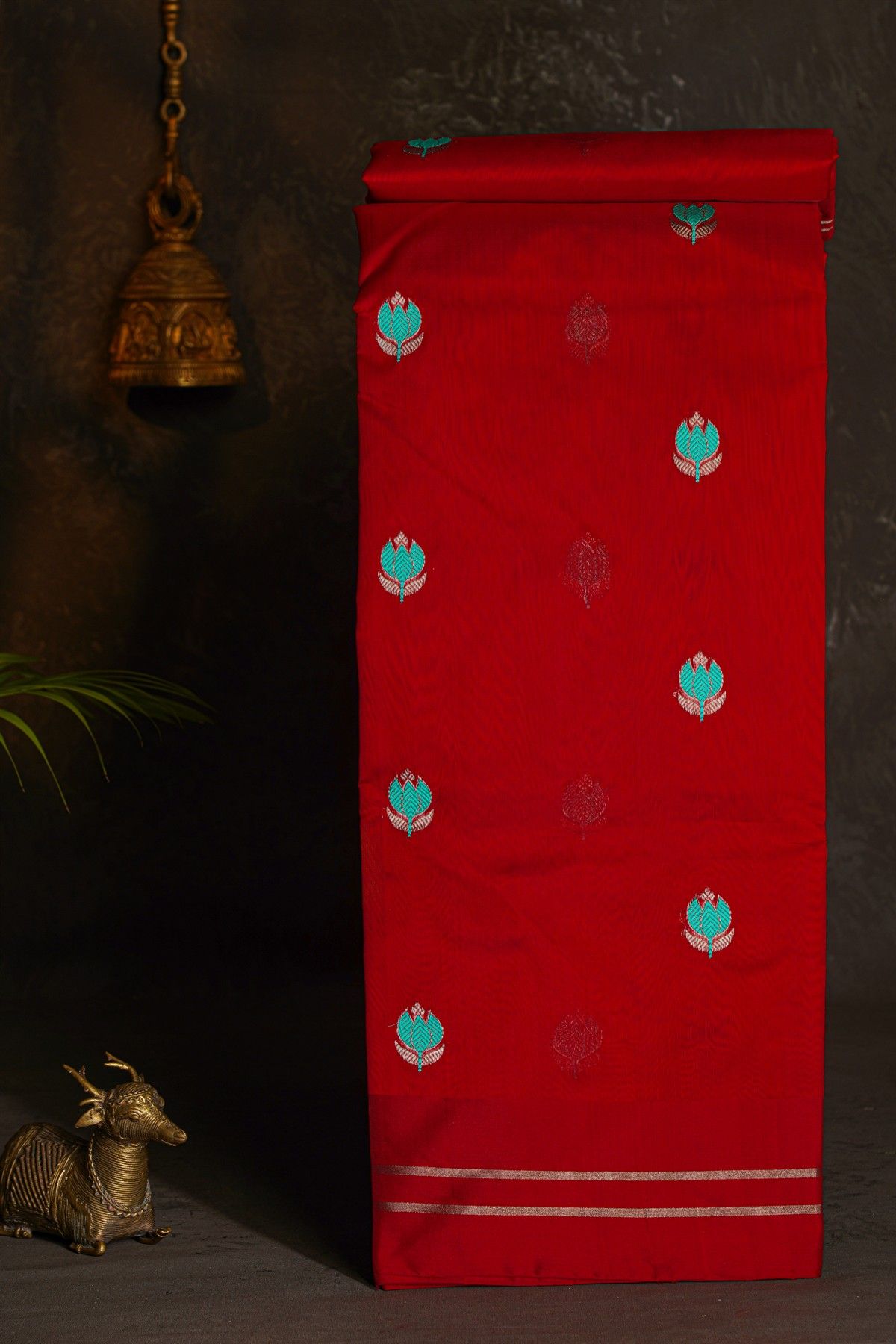 Chanderi Silk Red Saree