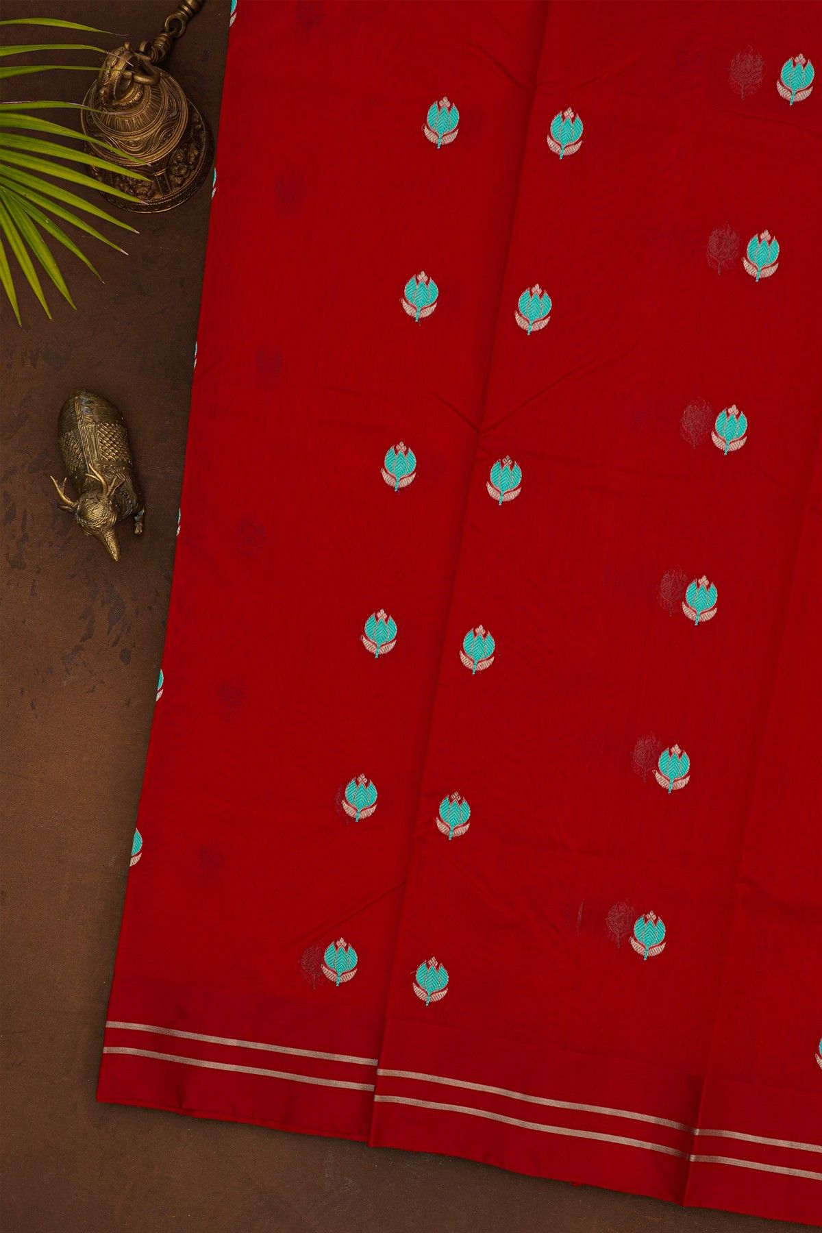 Chanderi Silk Red Saree