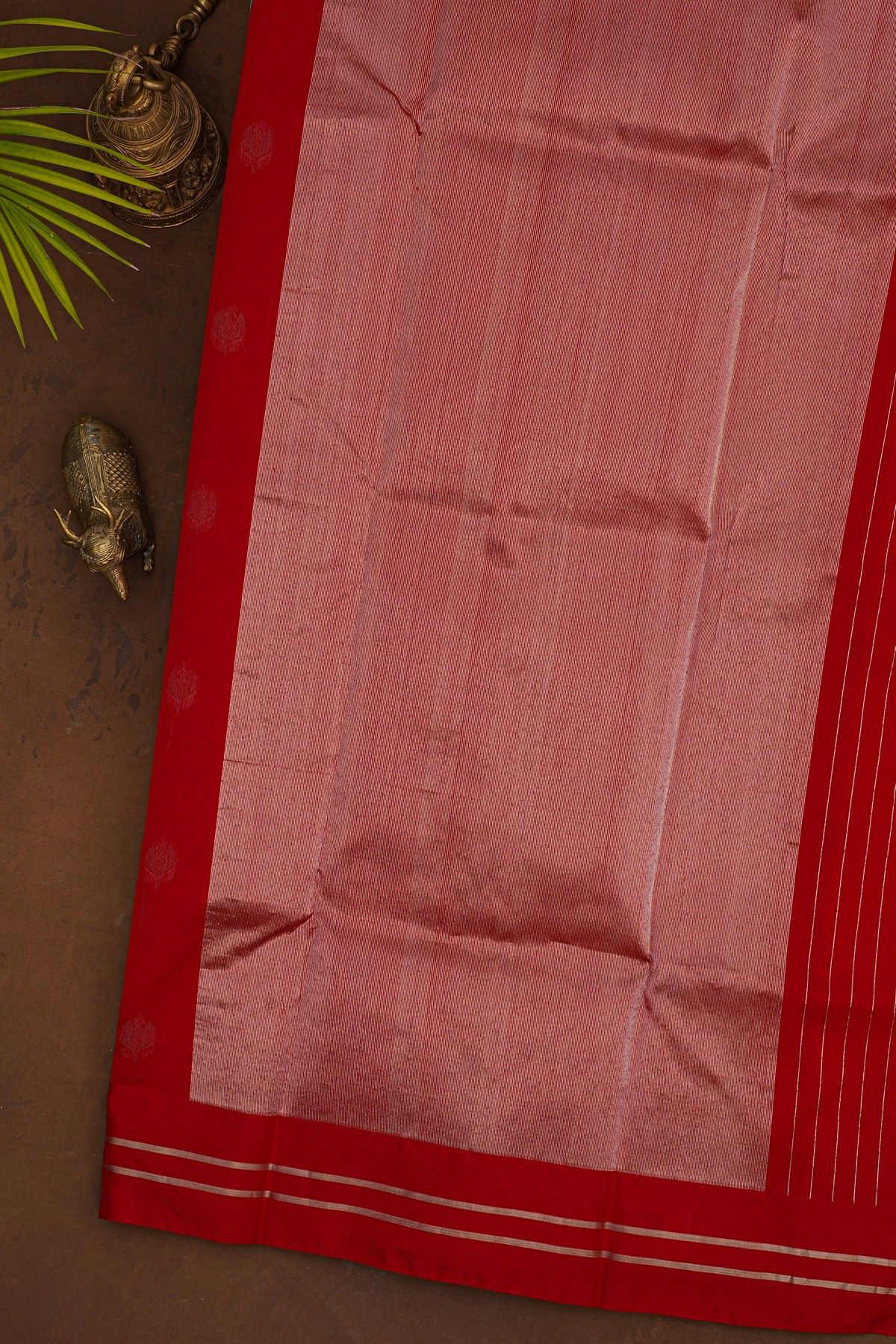Chanderi Silk Red Saree