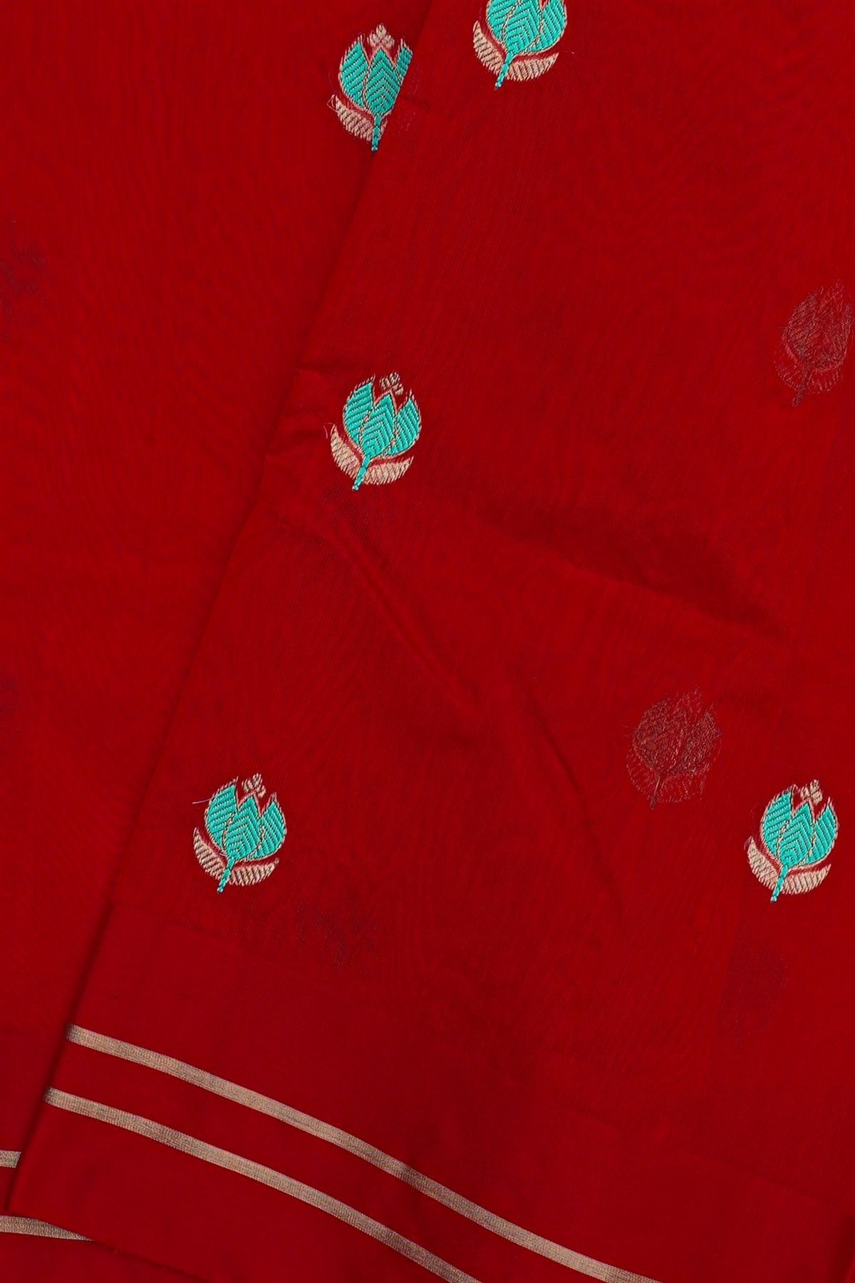 Chanderi Silk Red Saree