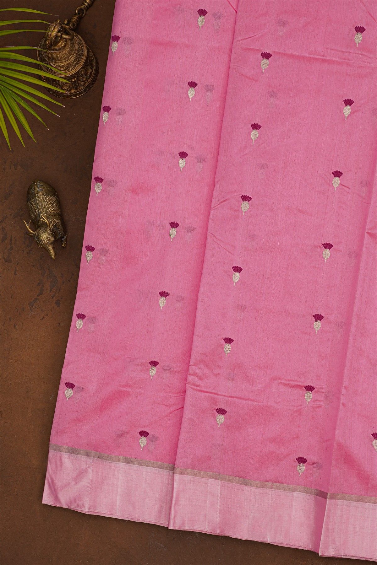 Chanderi Silk Pink Saree