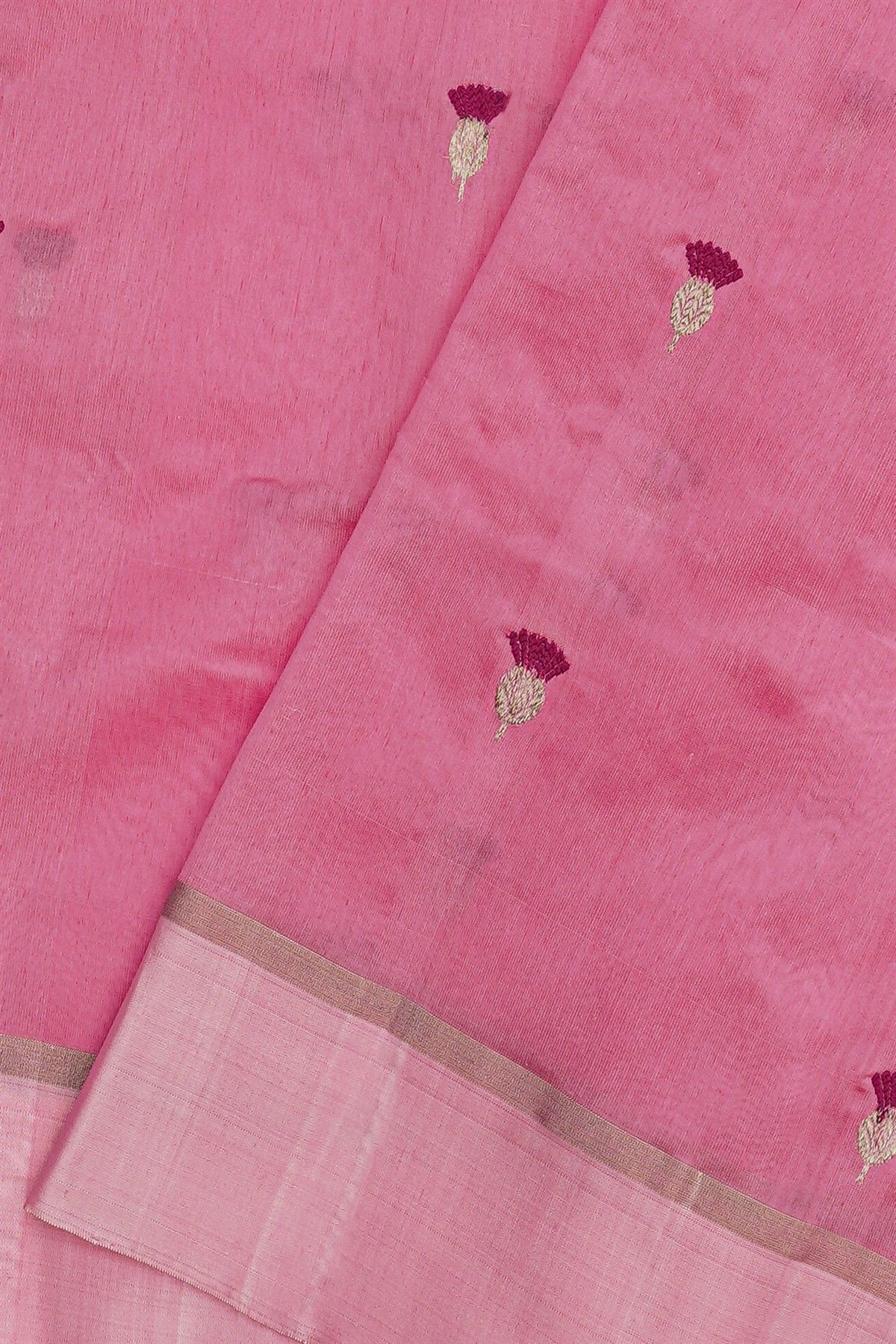 Chanderi Silk Pink Saree