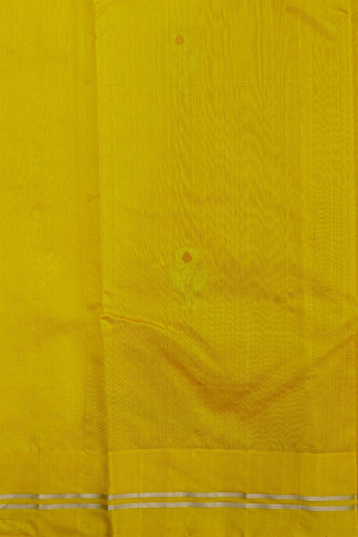 Chanderi Silk Yellow Saree With Floral Buttis Body