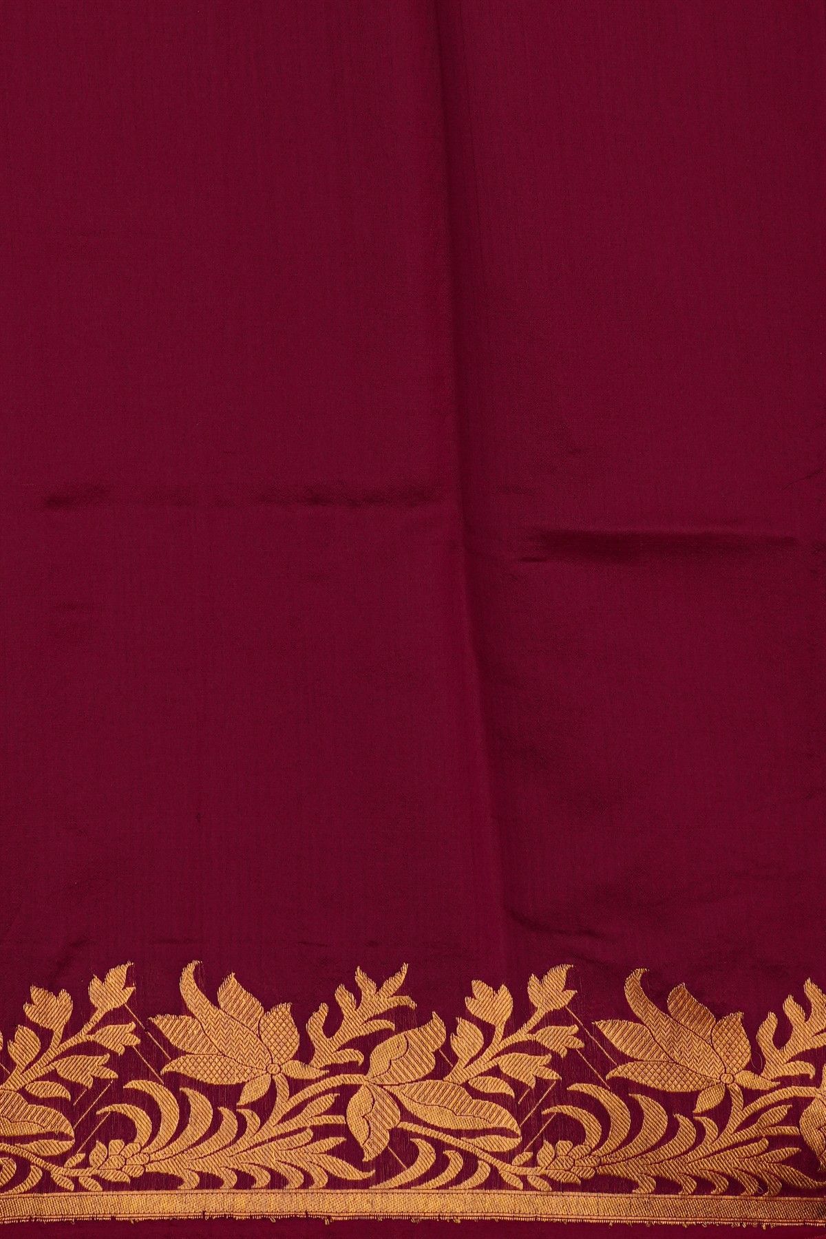 Chanderi Silk Wine Saree With Floral Buttis Body