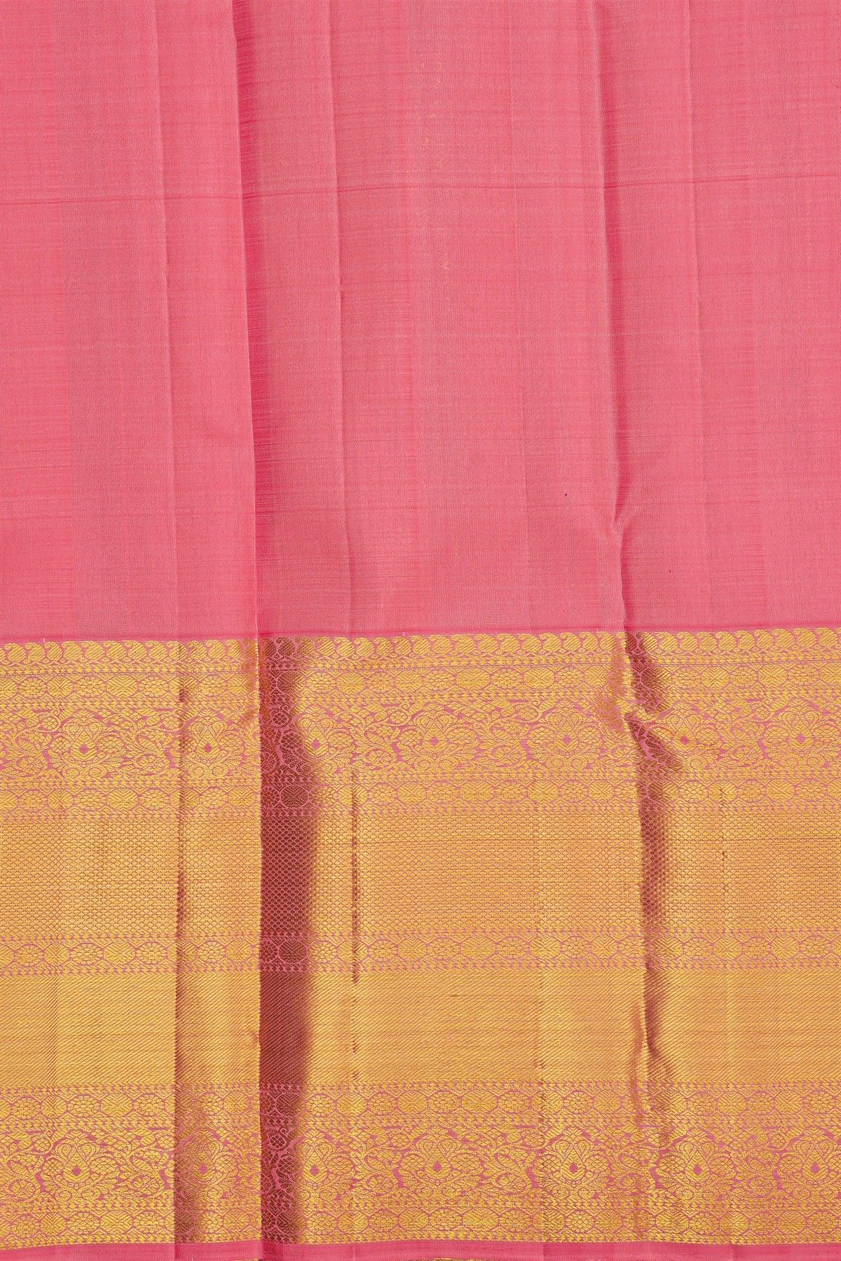 Kancheepuram Silk Baby Pink Saree With Paisley Buttis Body