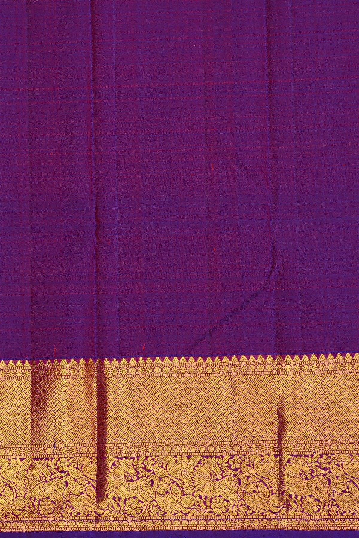Kancheepuram Silk Purple Saree With Yaanai Butta Body