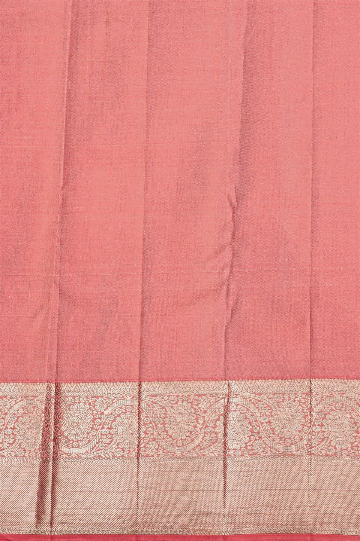 Kancheepuram Silk Baby Pink Saree With Boxes In Weaving Body Self Zari Border