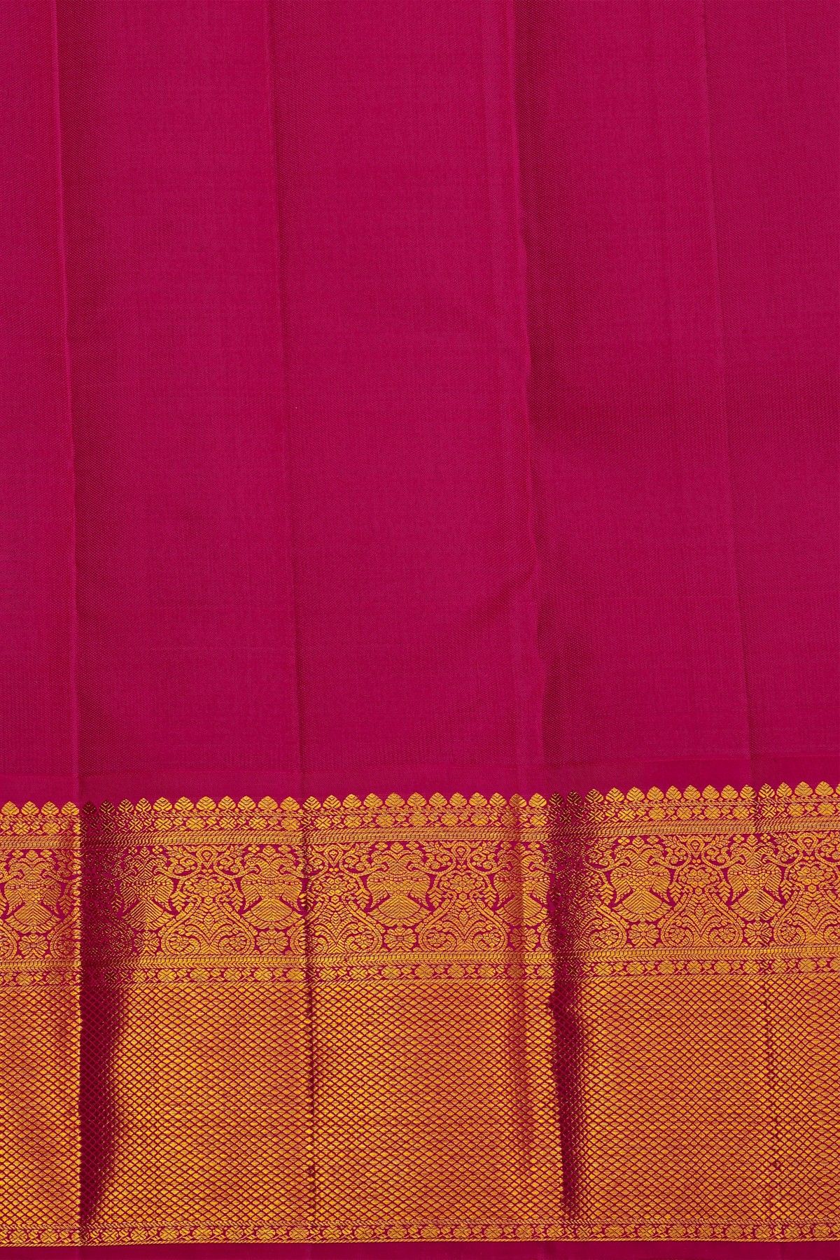 Kancheepuram Silk Sea Blue Saree With Traditional Kuttu Border