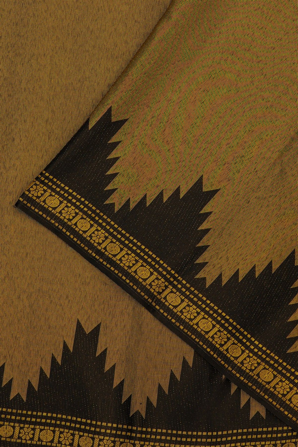 Kancheepuram Silk Dual Colour Saree With Kaddi Mat Finish Body And Self Temple Border