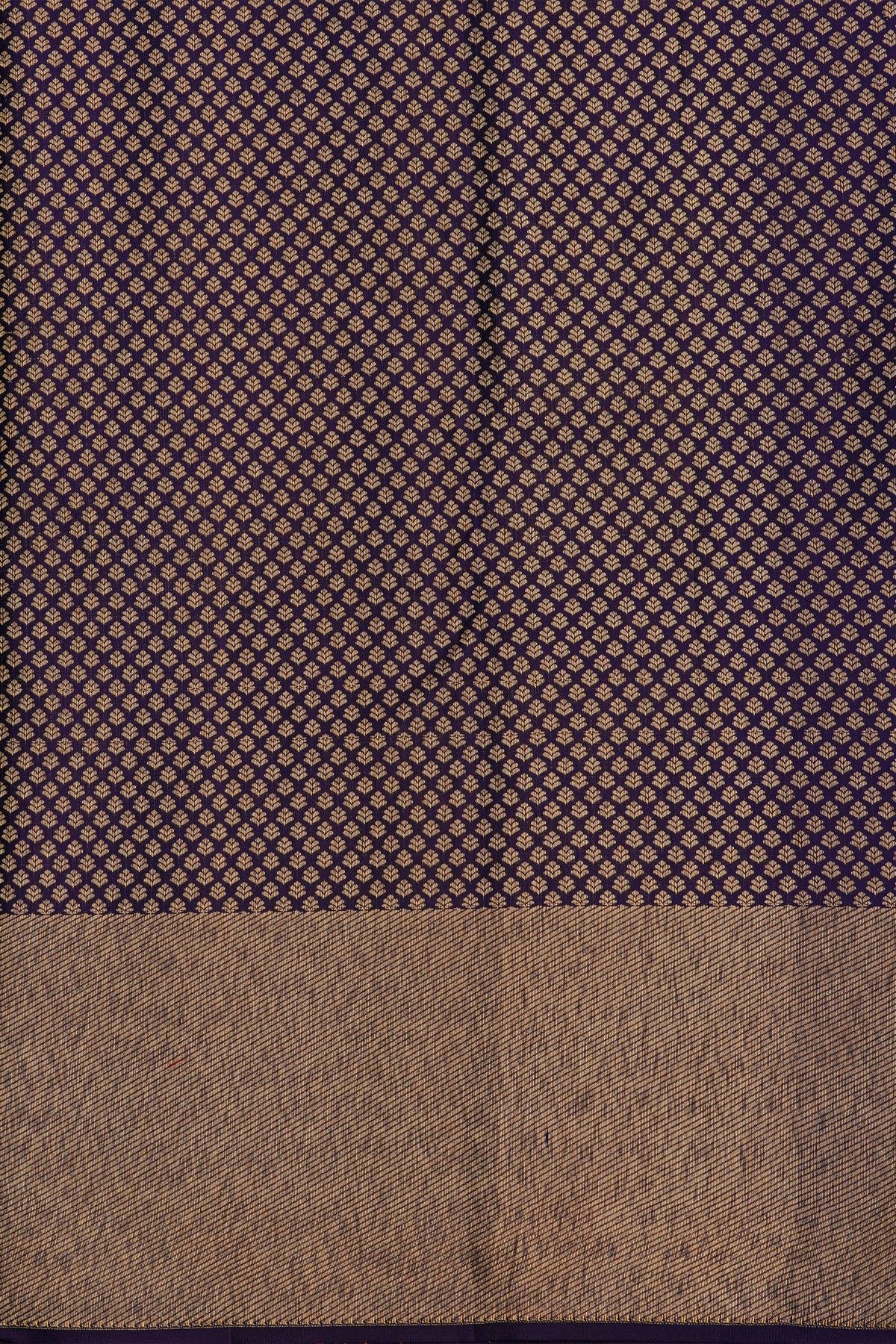 Kancheepuram Silk Purple Saree With Designer Meenakari Body