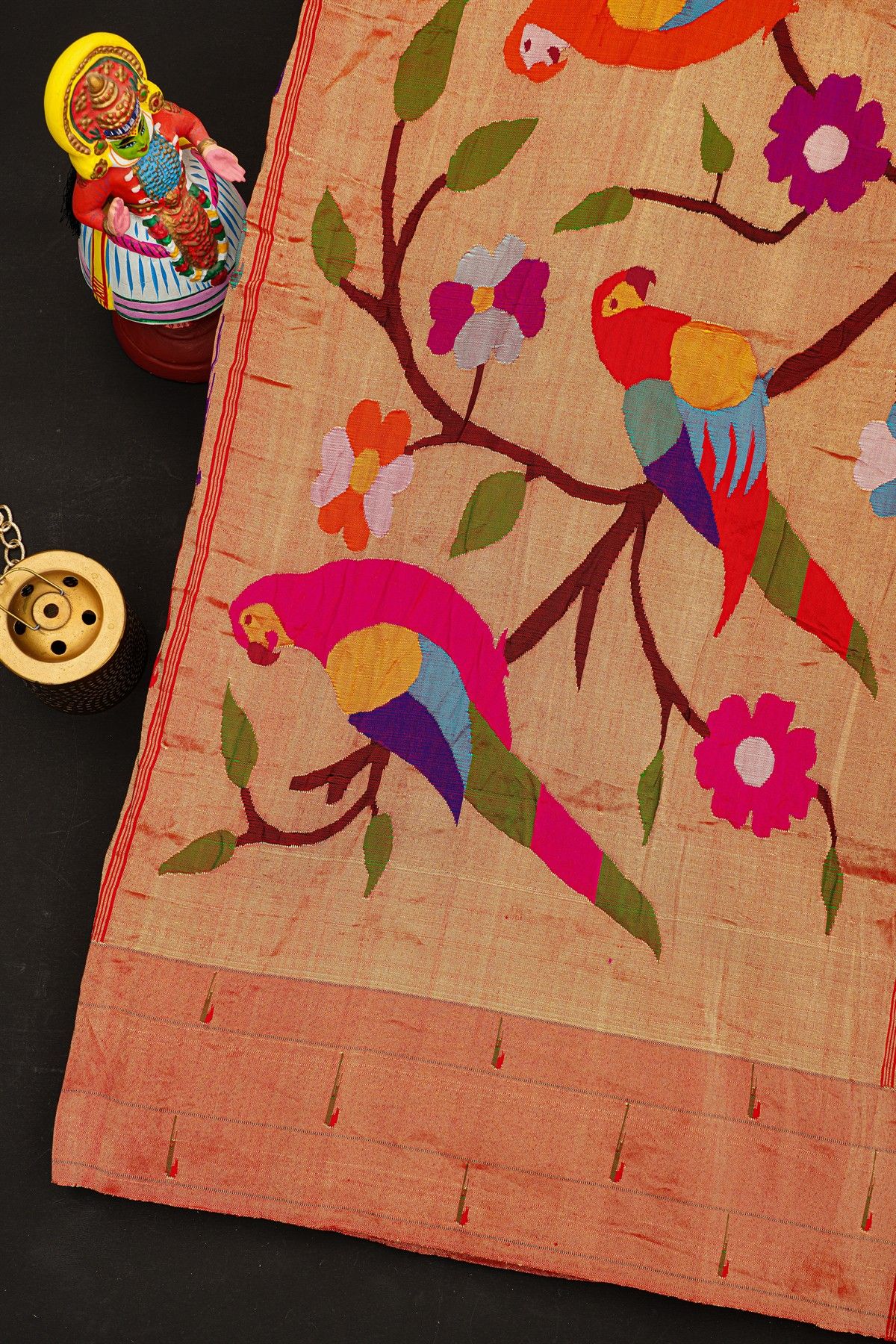 Bandhani Silk Violet Saree With Muniya Border