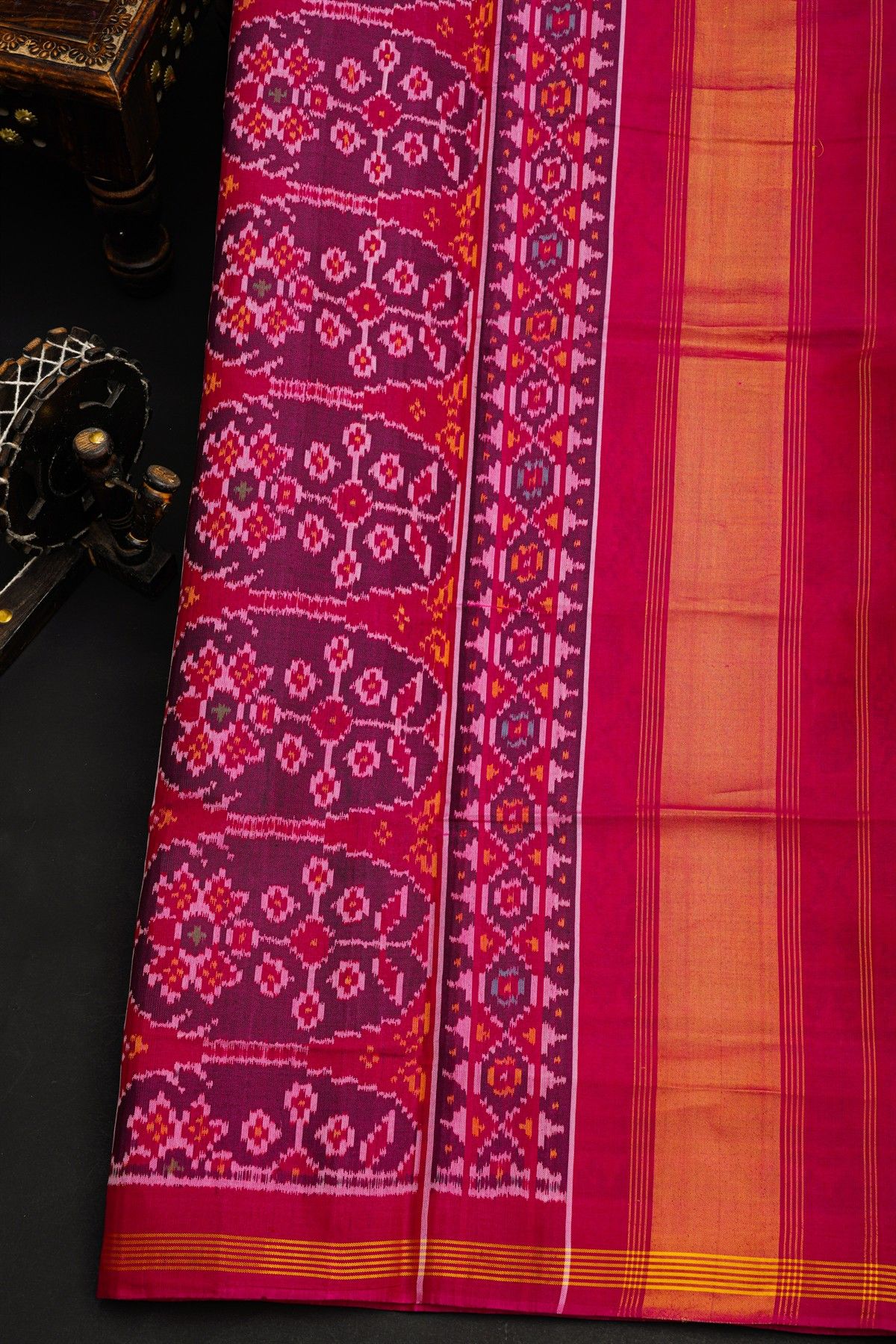 Patola Silk Multi-Colour Saree With All Over Floral Weaving Body