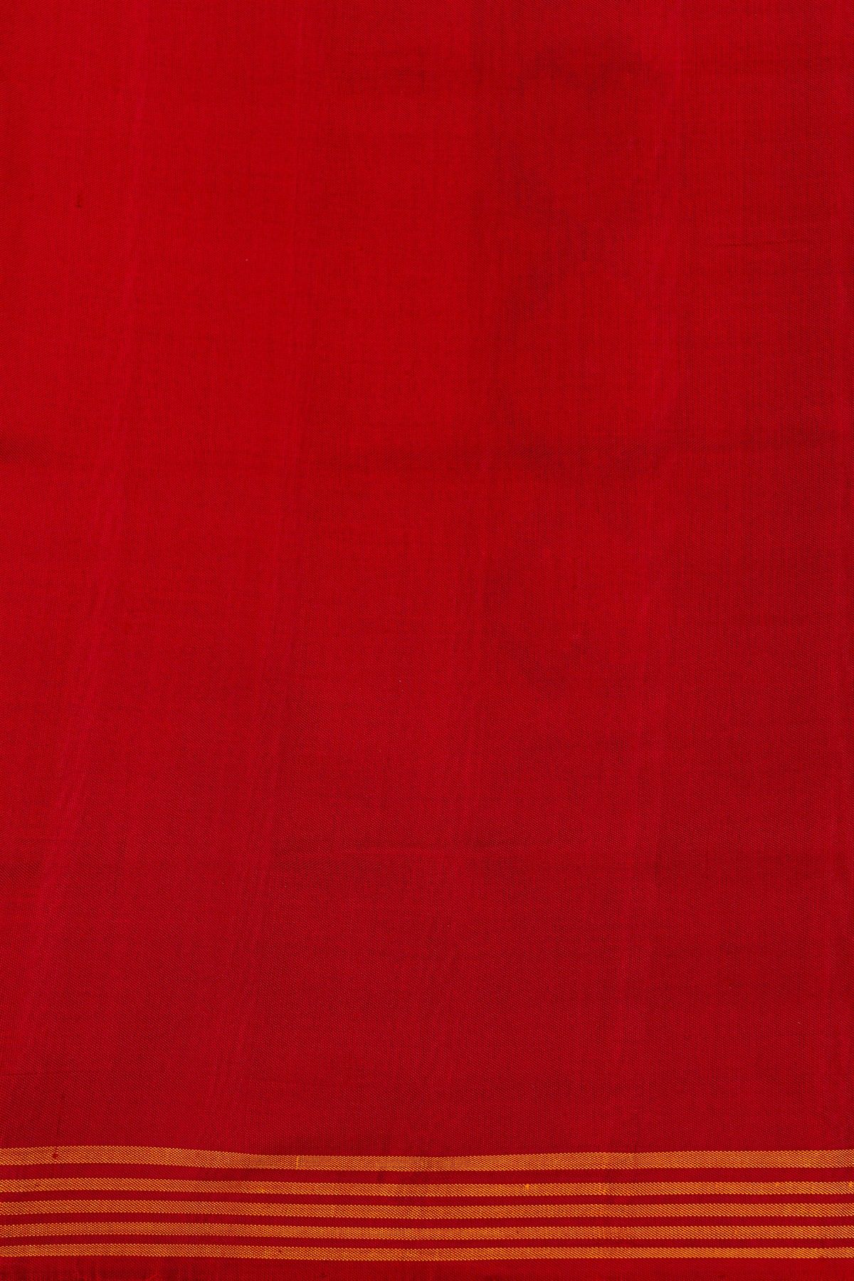 Patola Silk Red Saree With All Over Floral Weaving Body And Lines Border