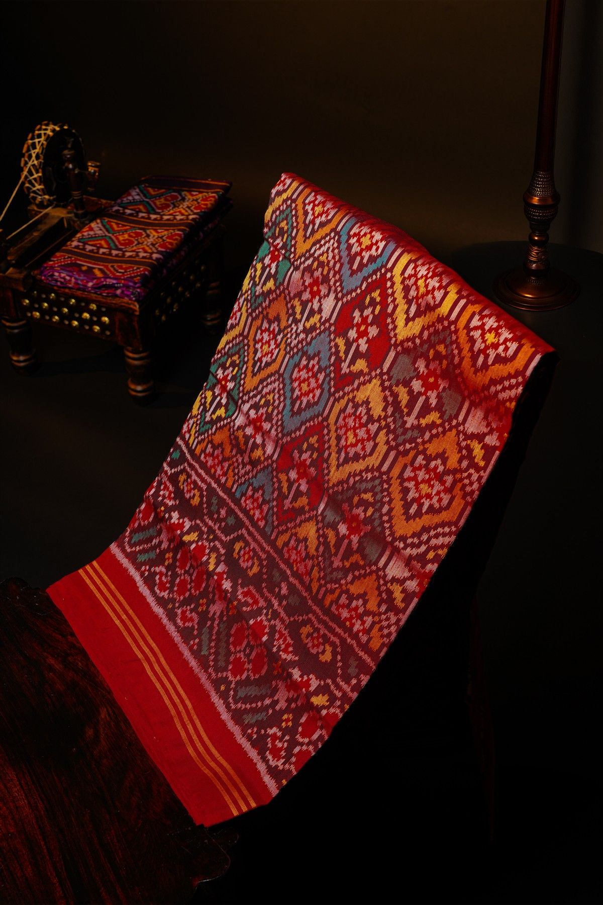 Patola Silk Multi-Colour Saree With All Over Floral Weaving