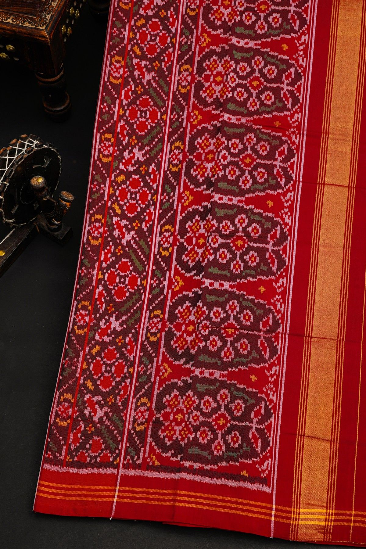 Patola Silk Multi-Colour Saree With All Over Floral Weaving