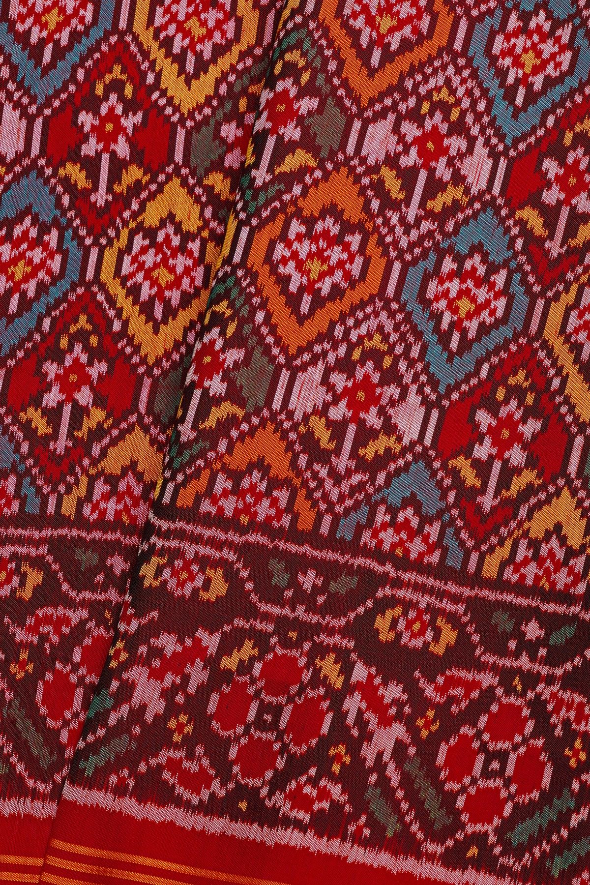 Patola Silk Multi-Colour Saree With All Over Floral Weaving