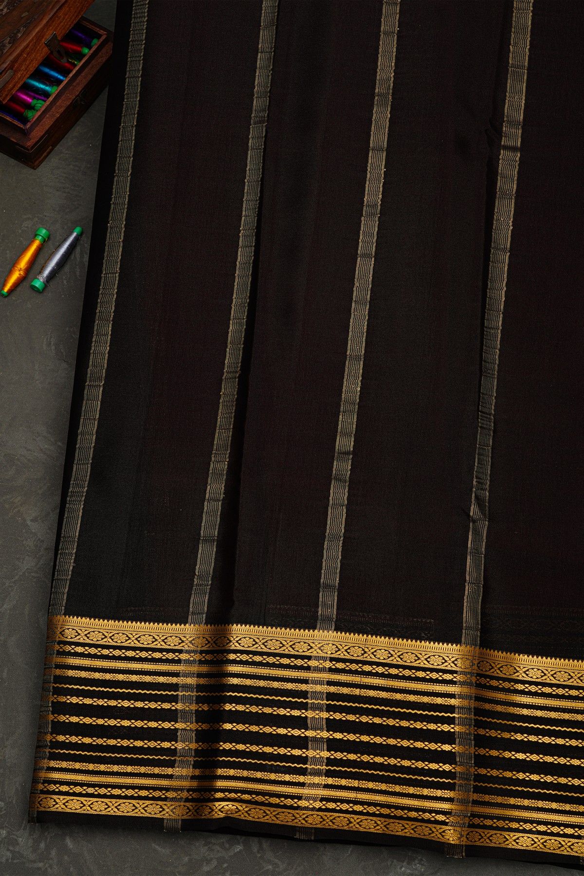 Mysore Crepe Maroon Saree