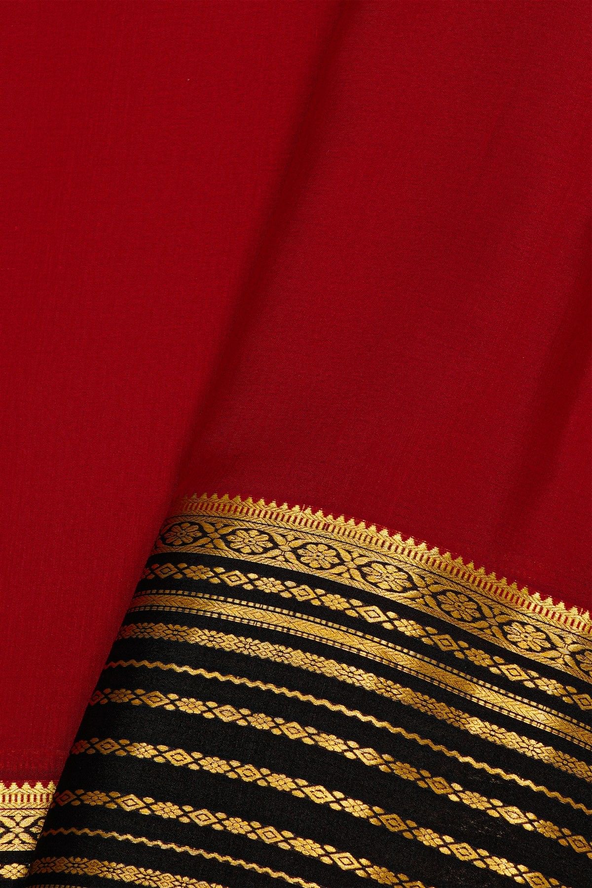 Mysore Crepe Maroon Saree