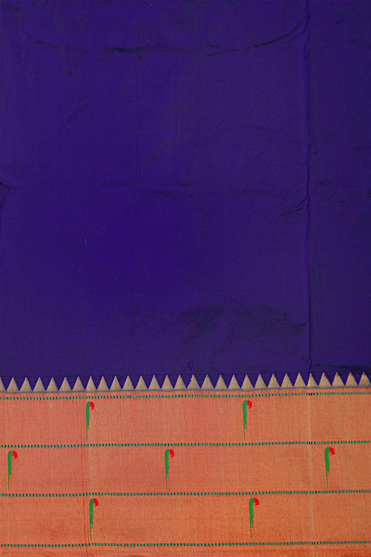 Narayanpet Silk Royal Blue Saree With Muniya Buttis Border