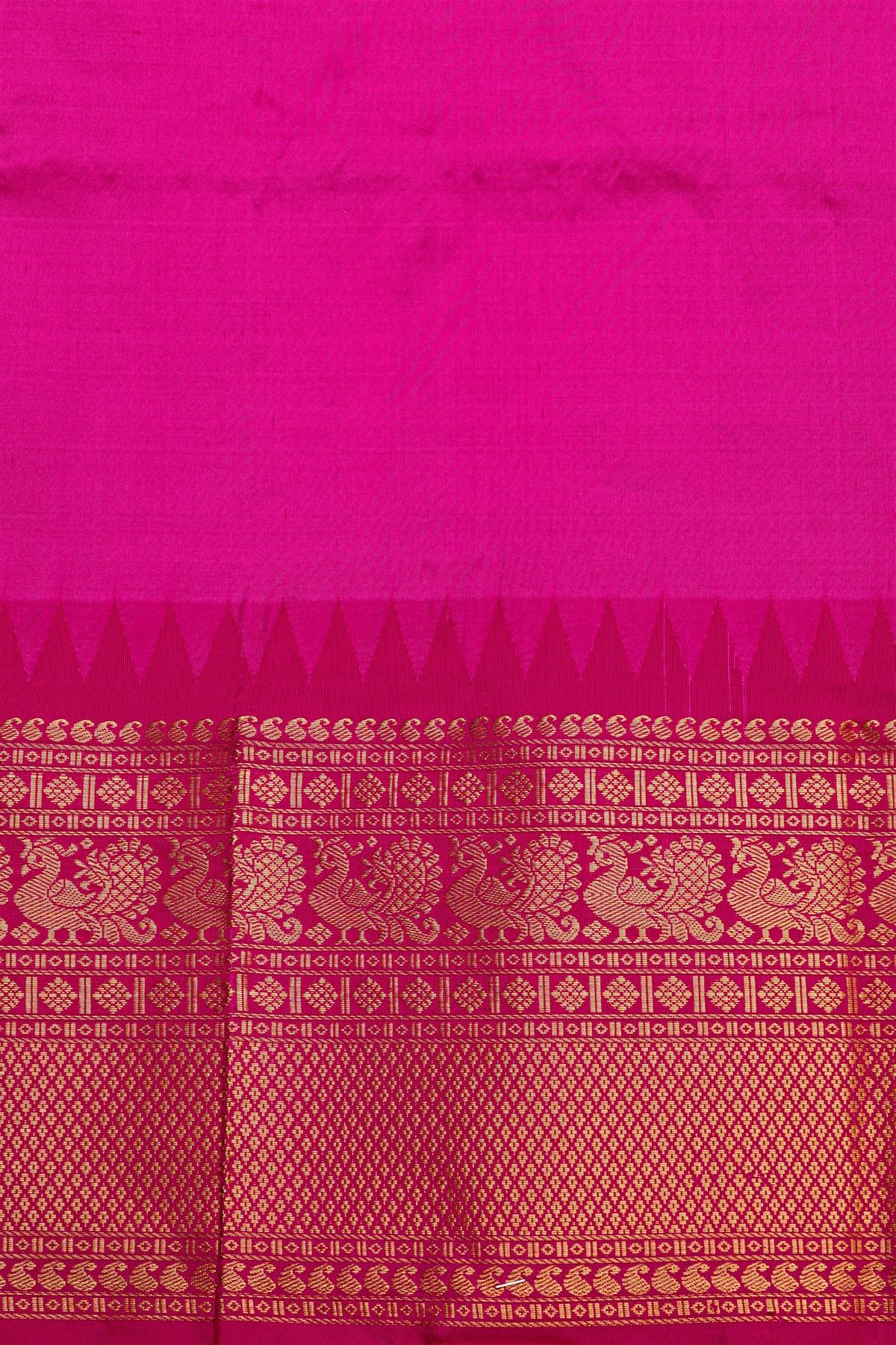 Narayanpet Silk Royal Blue Saree With Peacocks Border