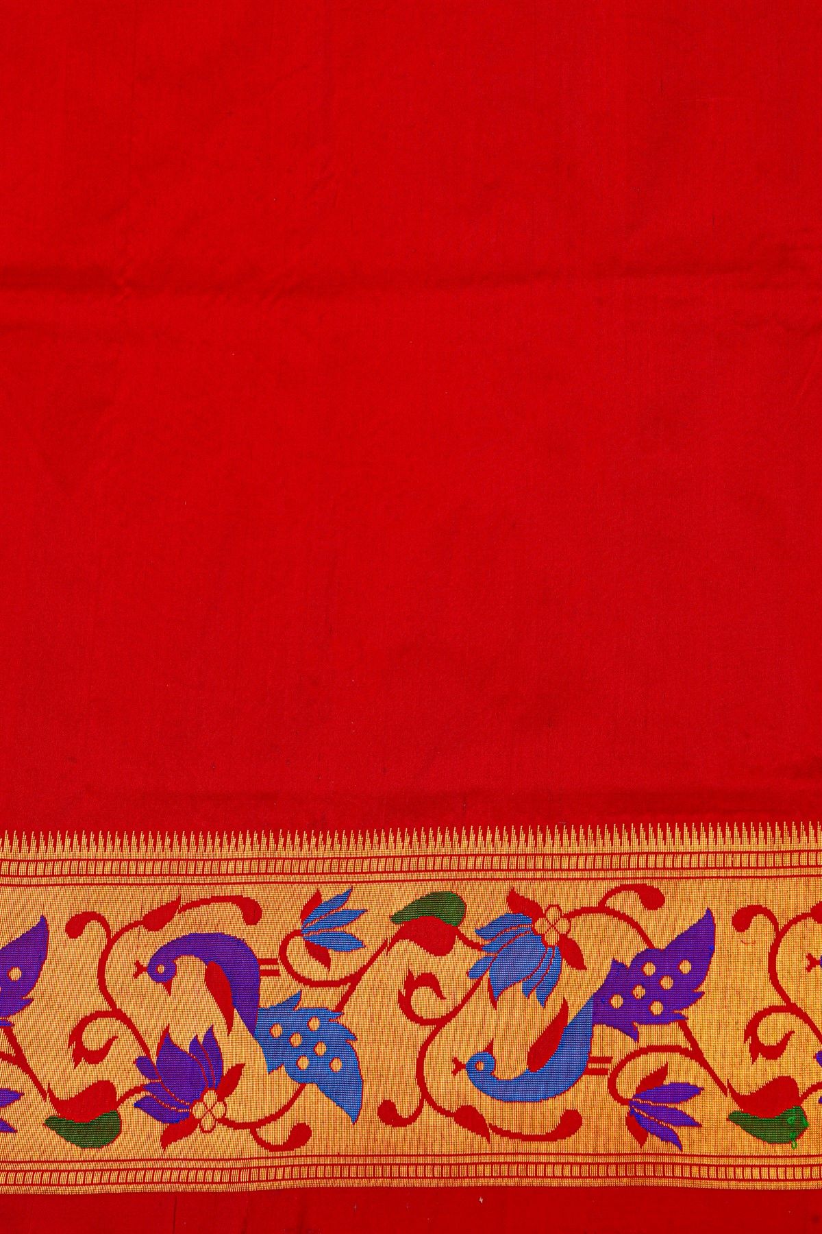Narayanpet Silk Neon Green Saree With Peacock Buttis Body