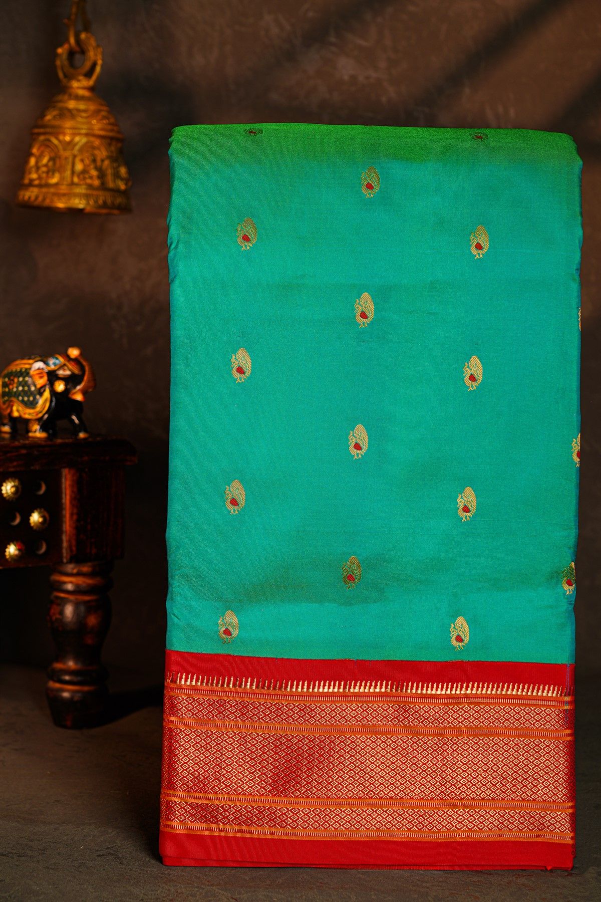 Narayanpet Silk Sea Green Saree