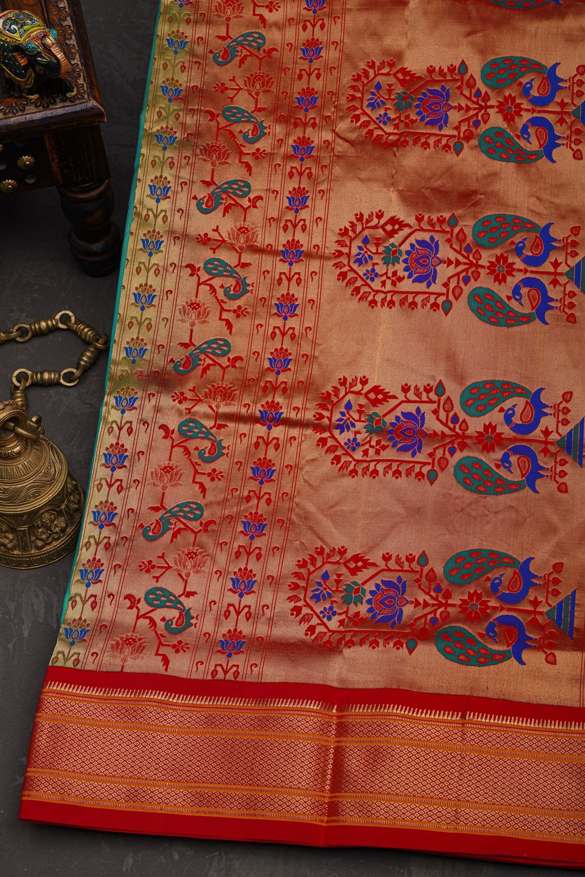 Narayanpet Silk Sea Green Saree