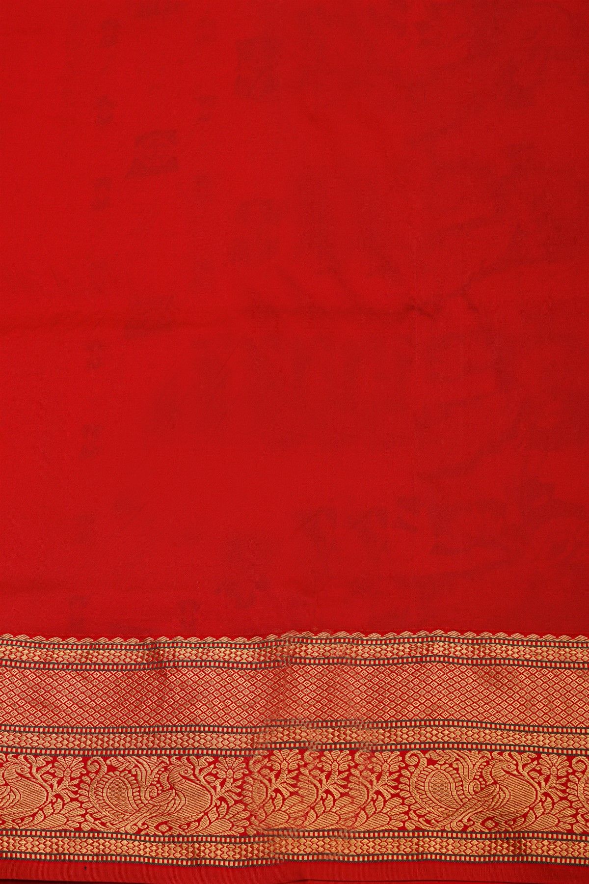 Narayanpet Silk Orange Saree With Peacocks And Diamonds Border