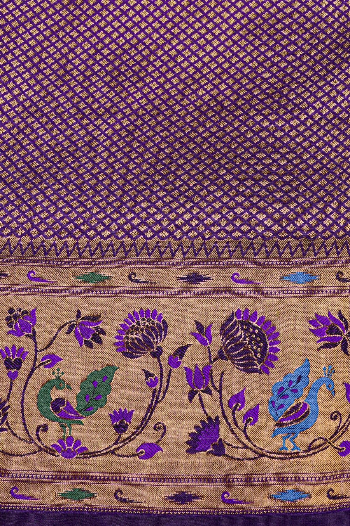 Narayanpet Silk Rani Pink Saree With Peacock Buttis Body