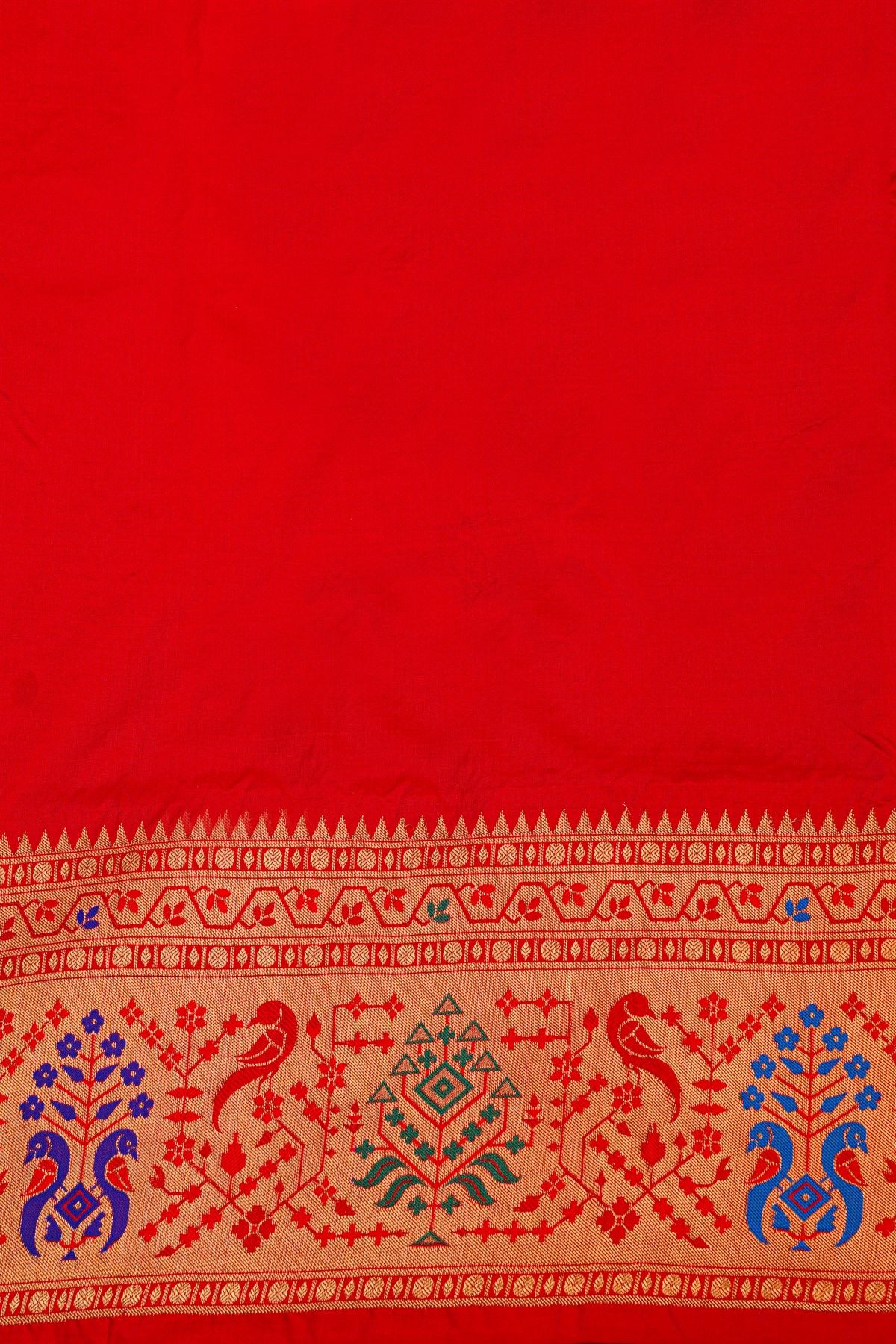 Narayanpet Silk Violet Saree With Florals And Buttis Body